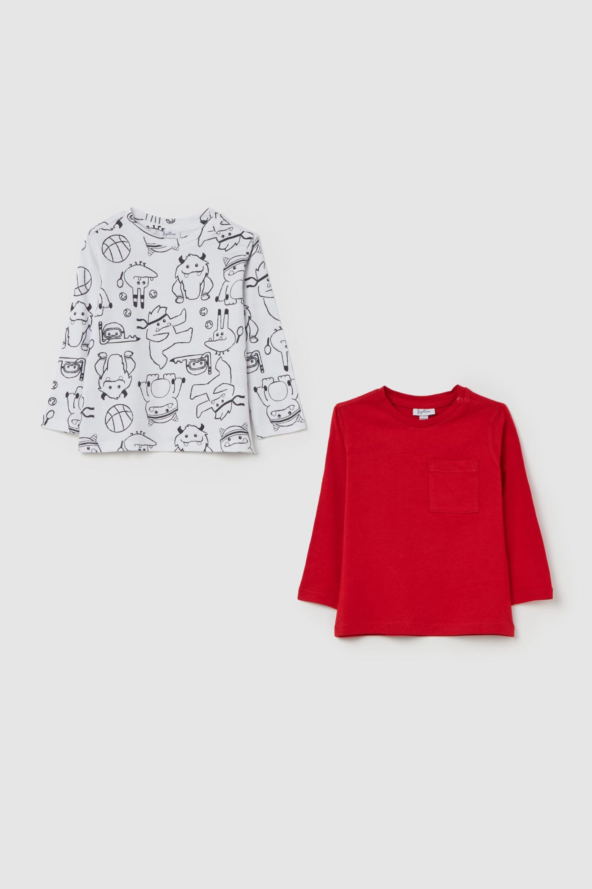 OVS KIDS OVS βρεφικό σετ μακρυμάνικες μπλούζες Regular Fit - 002119732 Λευκό