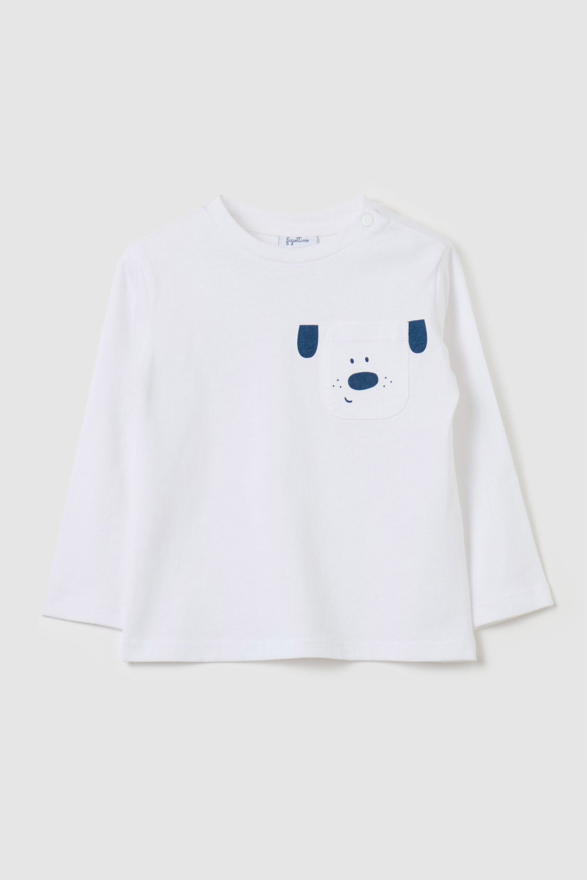 OVS βρεφική μπλούζα μονόχρωμη με τσεπάκι - 002126354 Λευκό