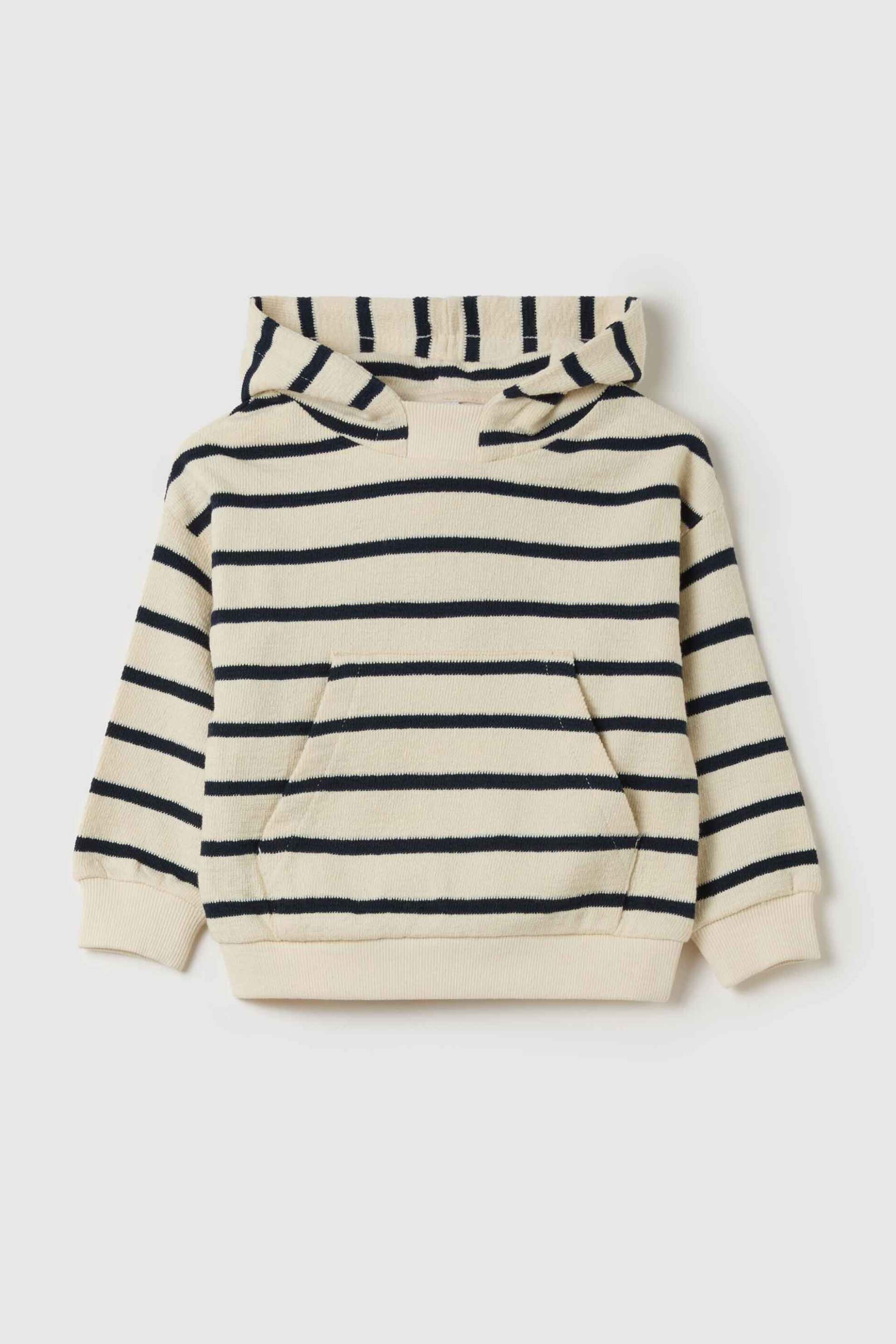 OVS KIDS OVS βρεφική μπλούζα φούτερ με ριγέ σχέδιο Regular Fit - 002191344 Λευκό