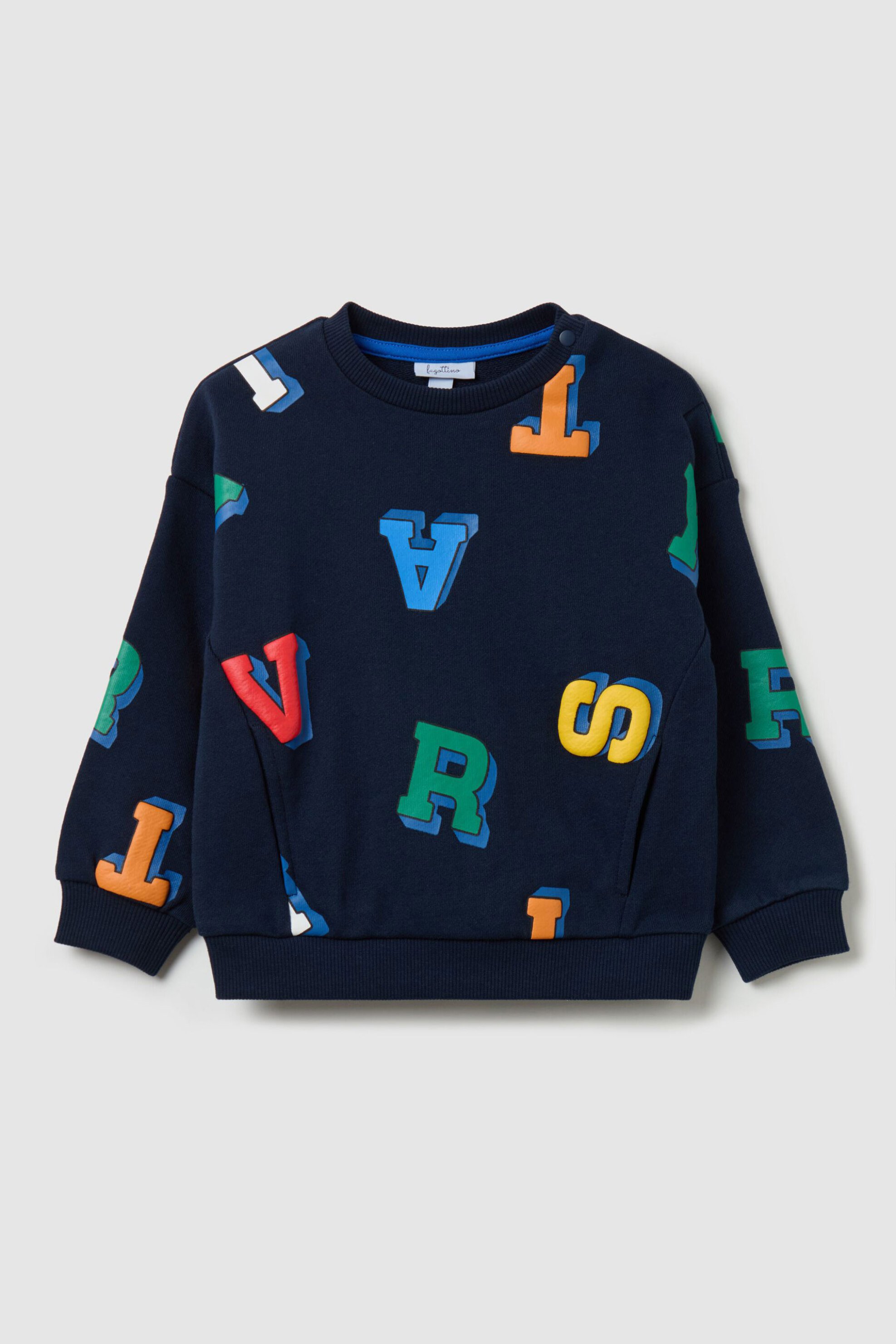 OVS KIDS OVS βρεφικό φούτερ με lettering print - 002193985 Μπλε Σκούρο