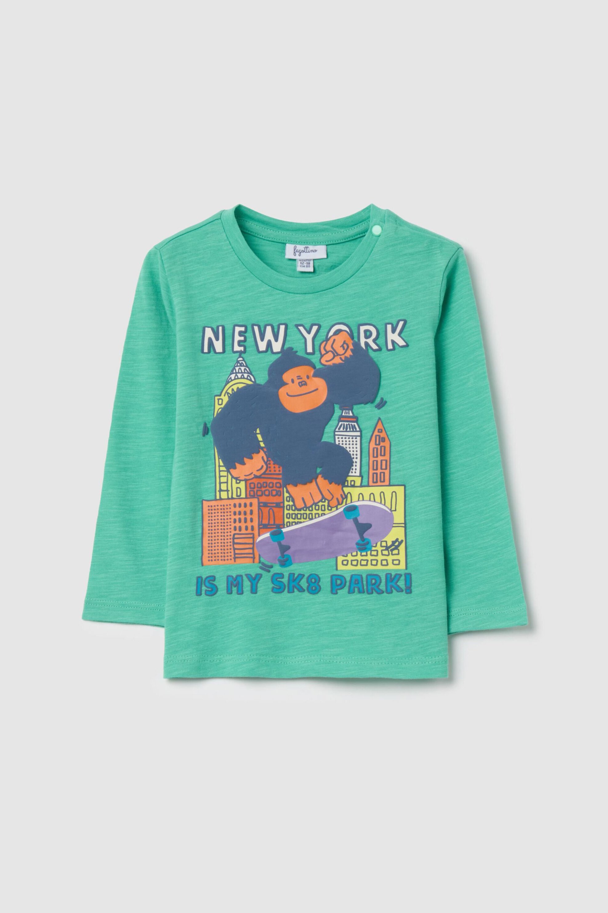 OVS KIDS OVS βρεφική μπλούζα με print "New York Is My Sk8 Park" - 002196316 Πράσινο