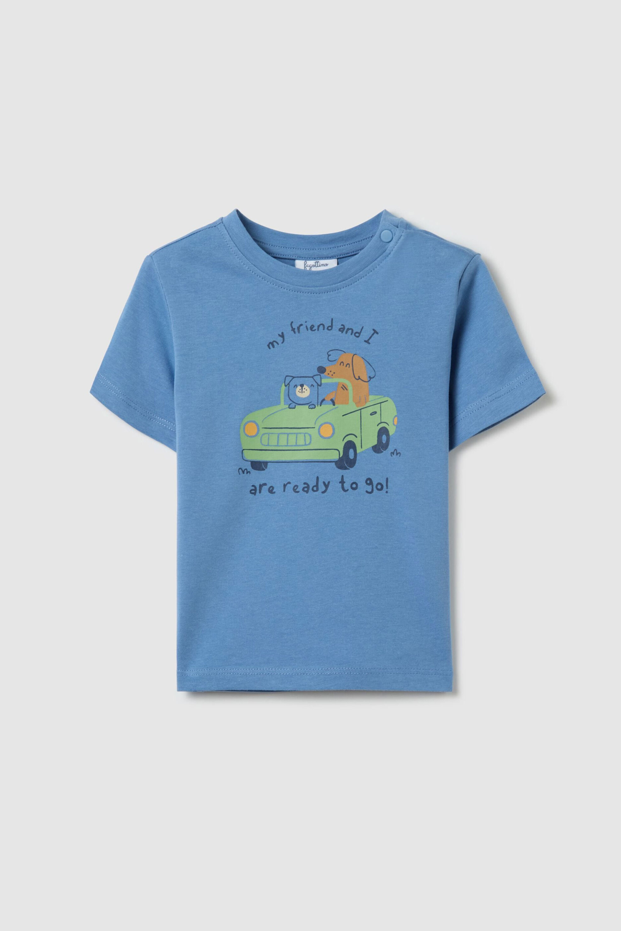 OVS βρεφικό T-shirt με print στο στήθος - 002266332 Μπλε