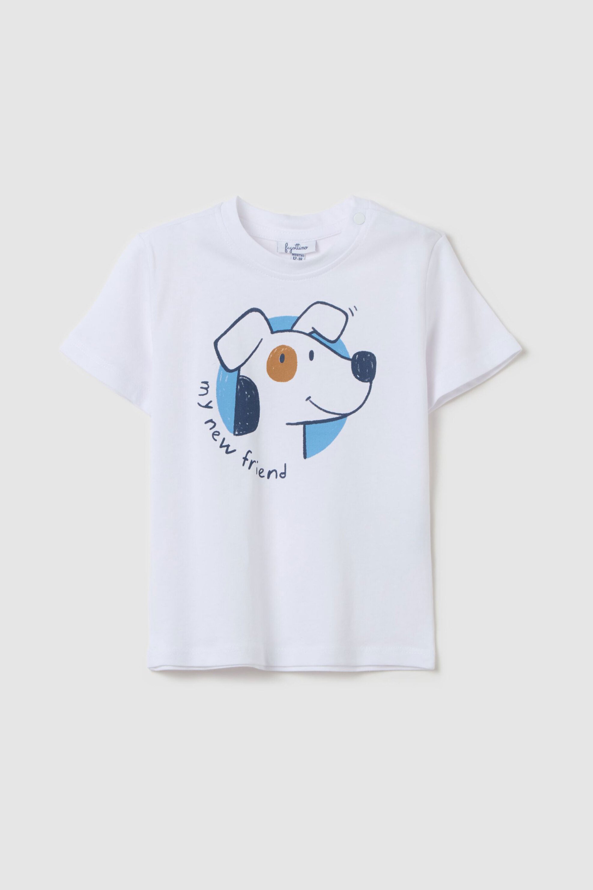 OVS βρεφικό T-shirt με print "My new friend" - 002266417 Λευκό