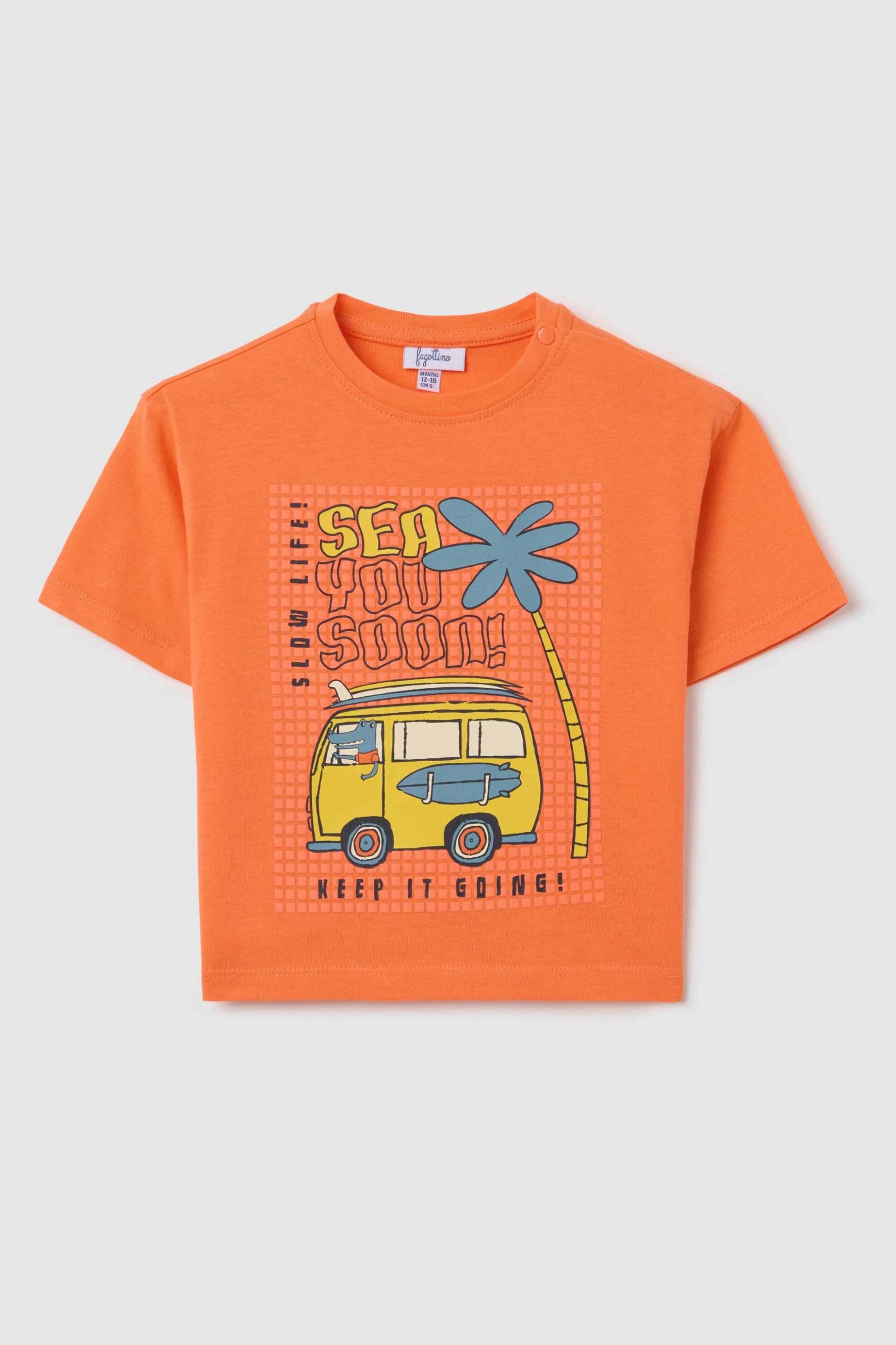 OVS βρεφικό T-shirt με print Regular Fit - 002279899 Πορτοκαλί