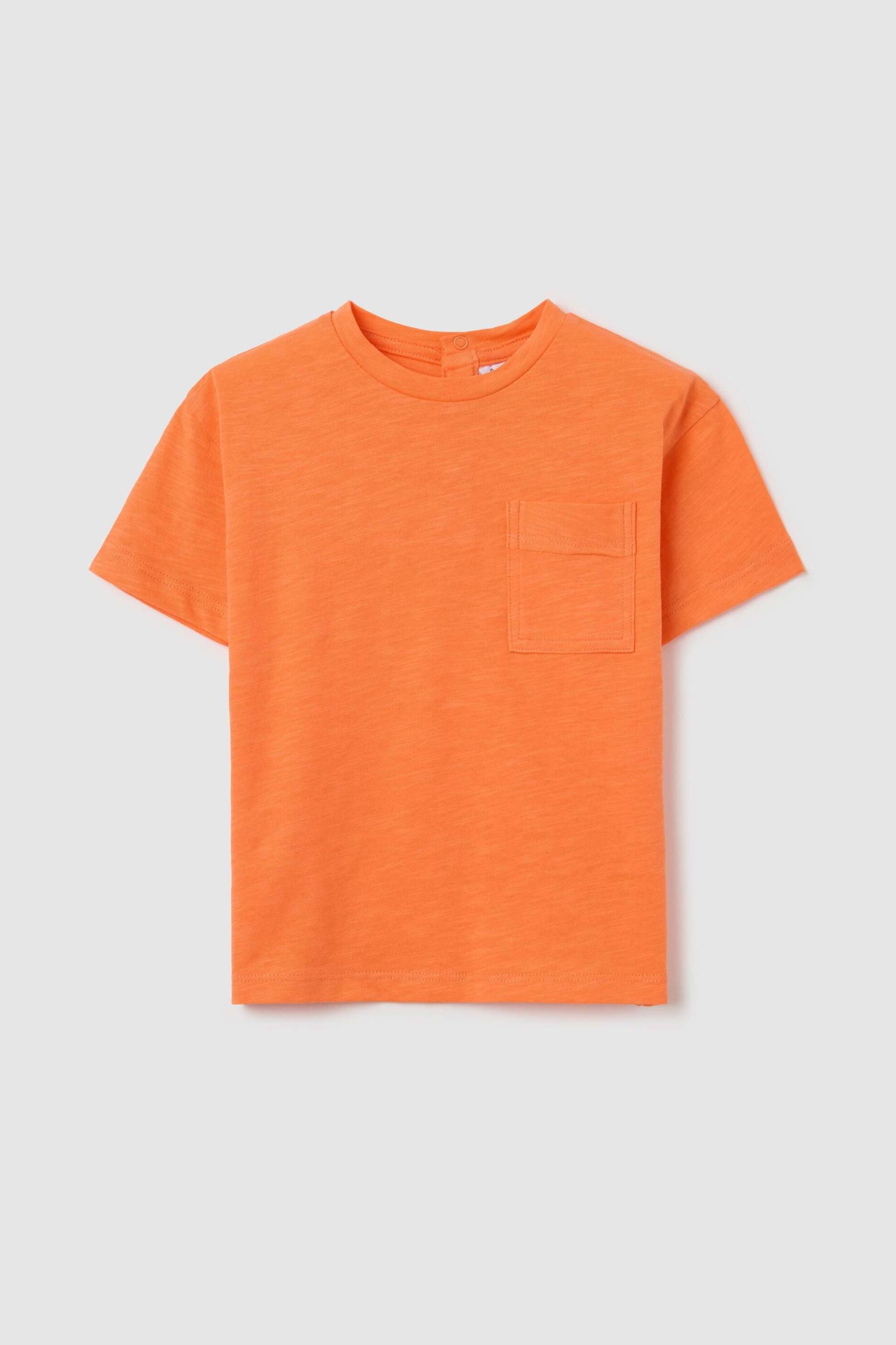 OVS βρεφικό T-shirt μονόχρωμο με τσέπη Regular Fit - 002279907 Πορτοκαλί