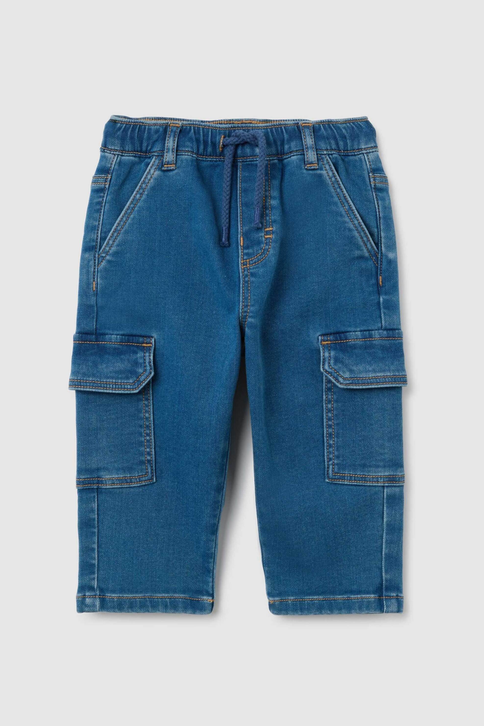 OVS KIDS OVS βρεφικό τζιν παντελόνι με ελαστική μέση Straight Fit - 002414948 Denim Blue