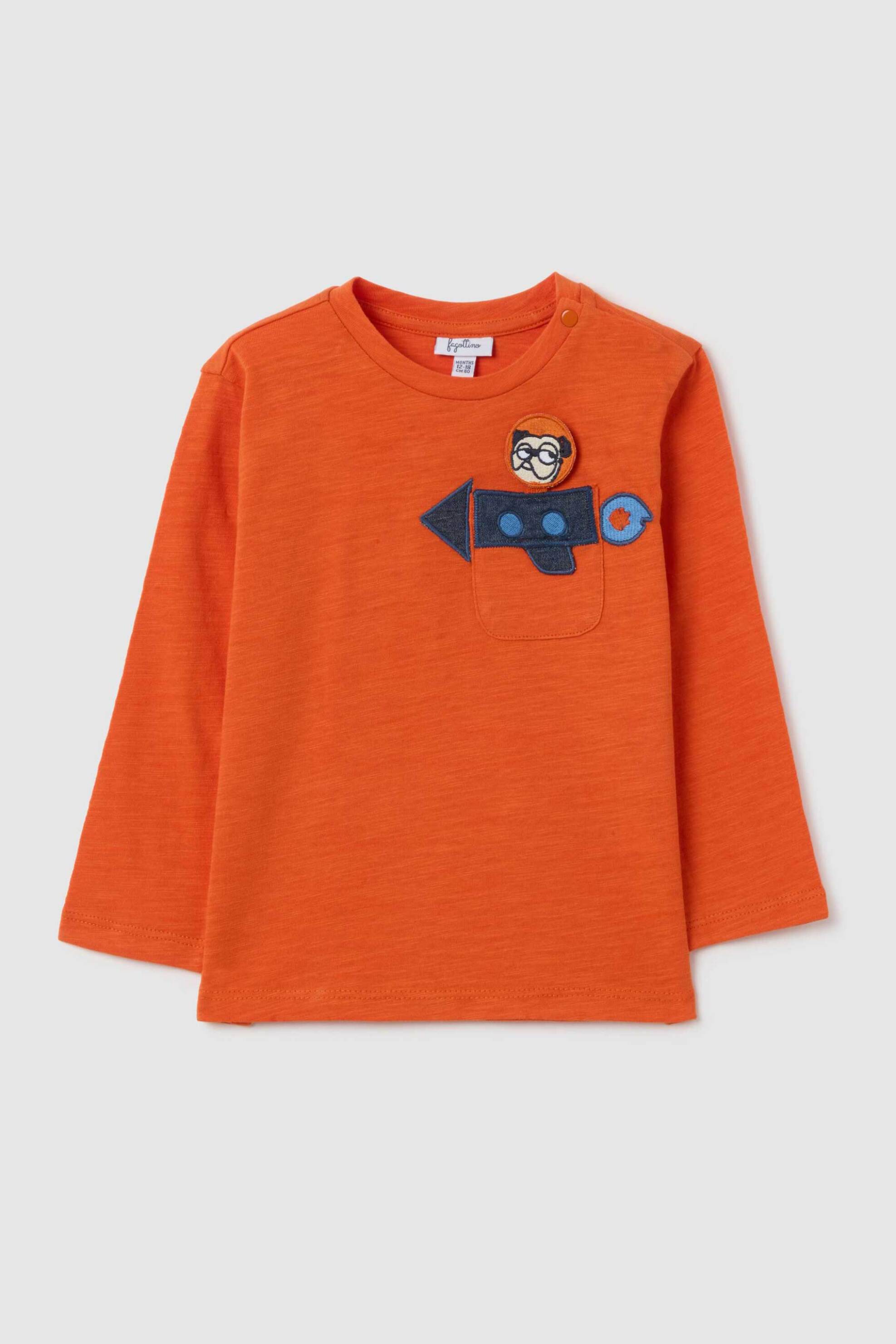 OVS KIDS OVS βρεφική μπλούζα με κεντημένο print - 002414981 Πορτοκαλί