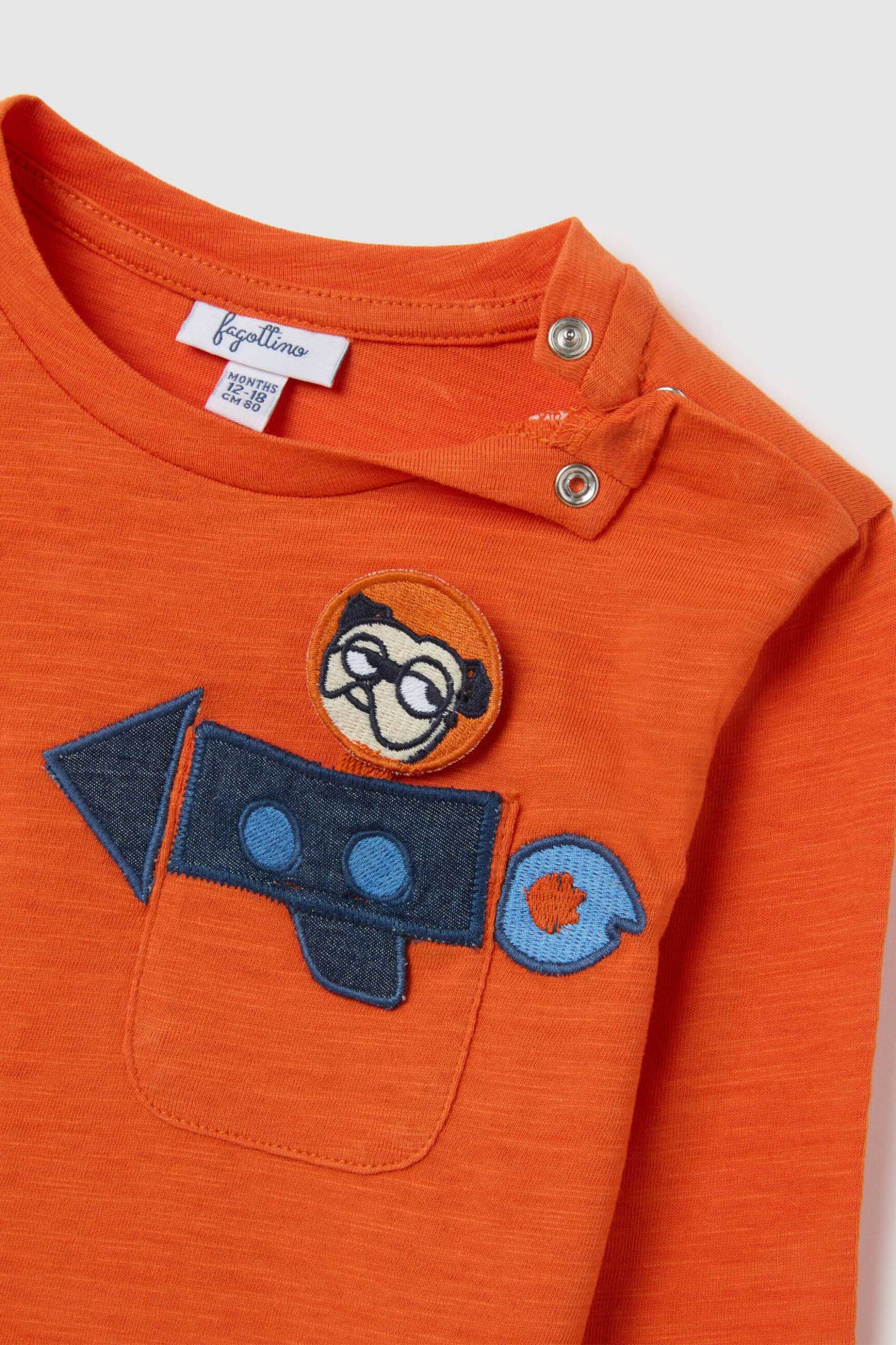 OVS βρεφική μπλούζα με κεντημένο print - 002414981 Πορτοκαλί φωτογραφία