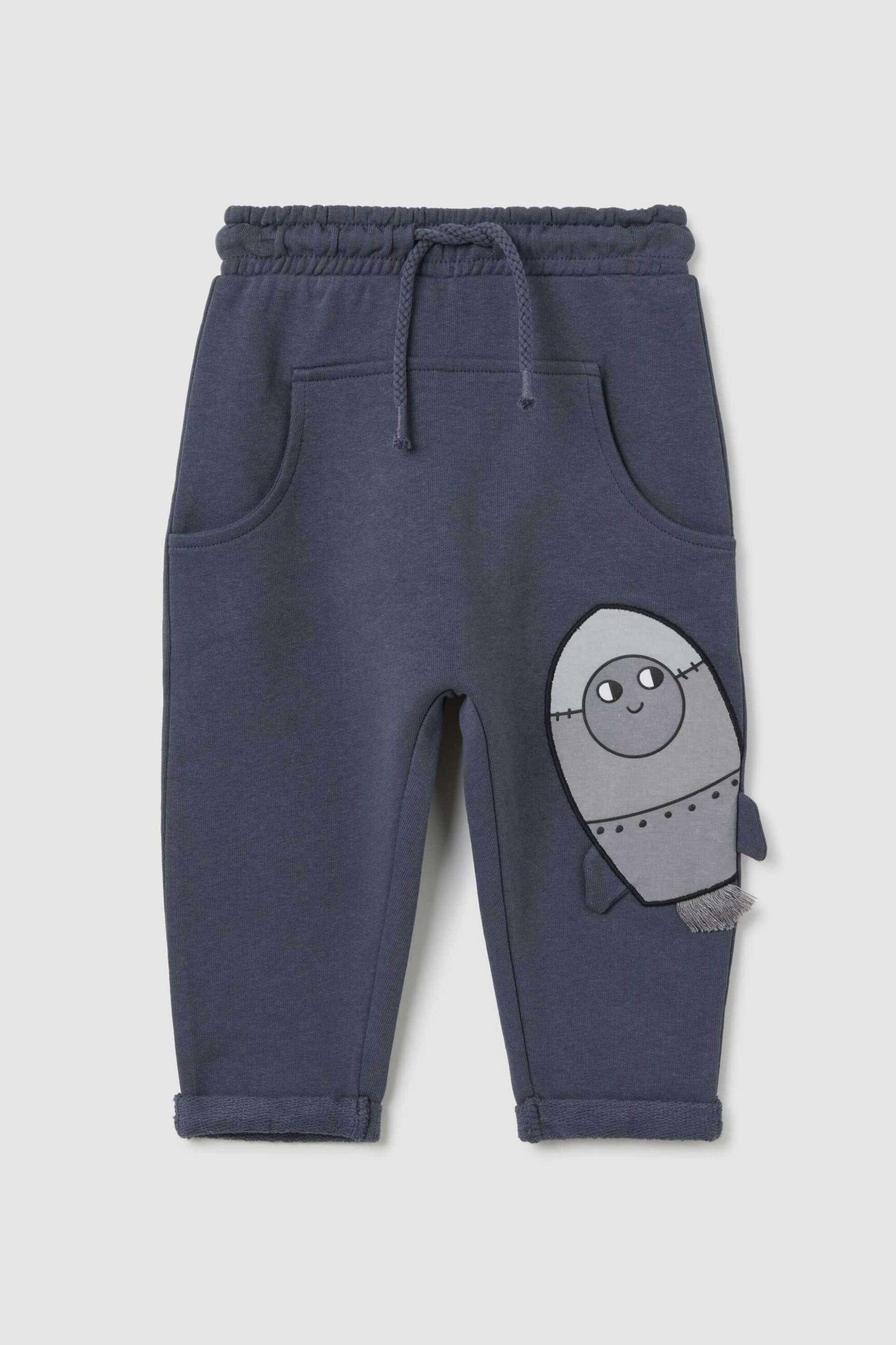 OVS KIDS OVS βρεφικό παντελόνι φόρμας με κεντημένο σχέδιο Regular Fit - 002414986 Μπλε Σκούρο