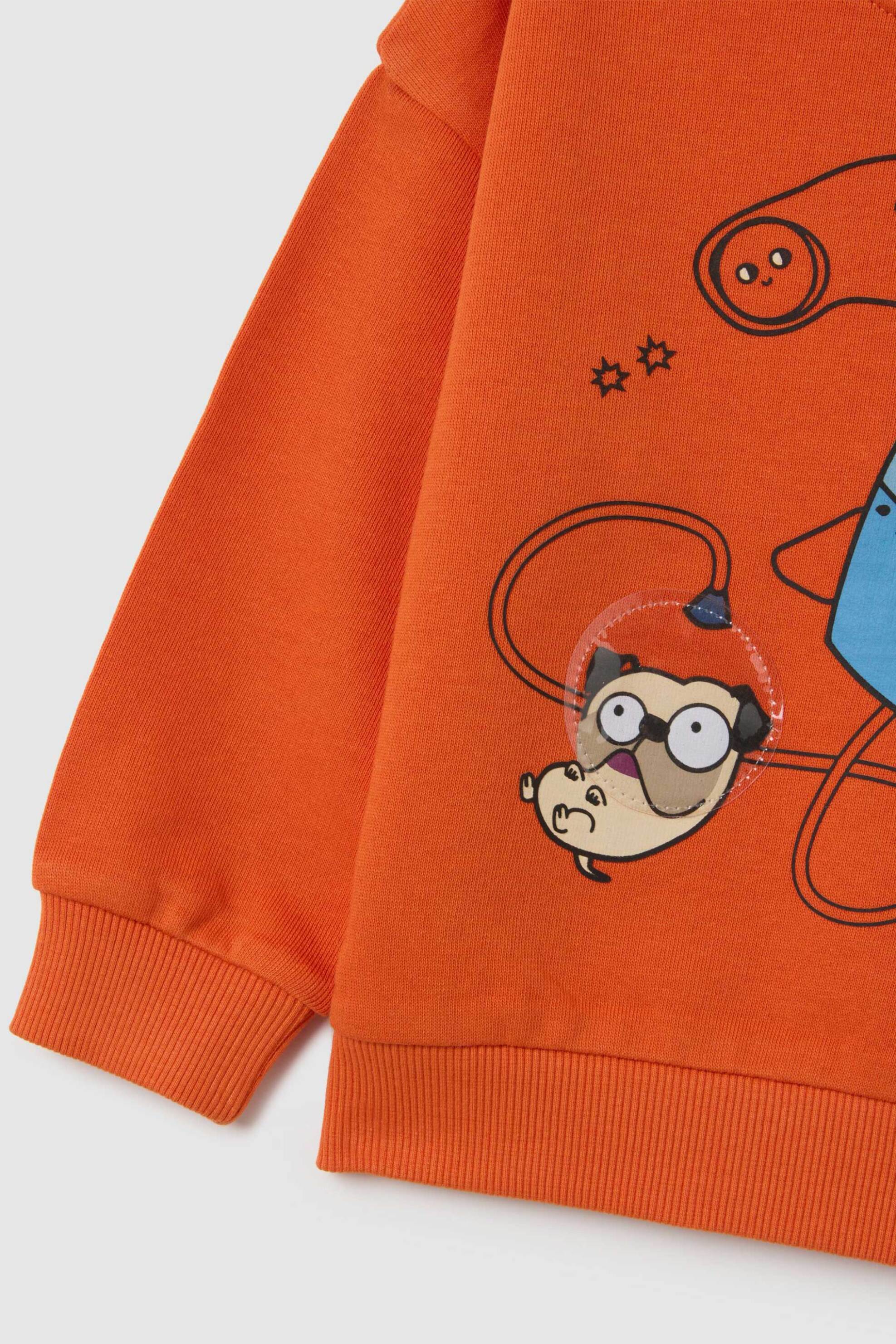 OVS βρεφική μπλούζα φούτερ με print Regular Fit - 002414990 Πορτοκαλί φωτογραφία