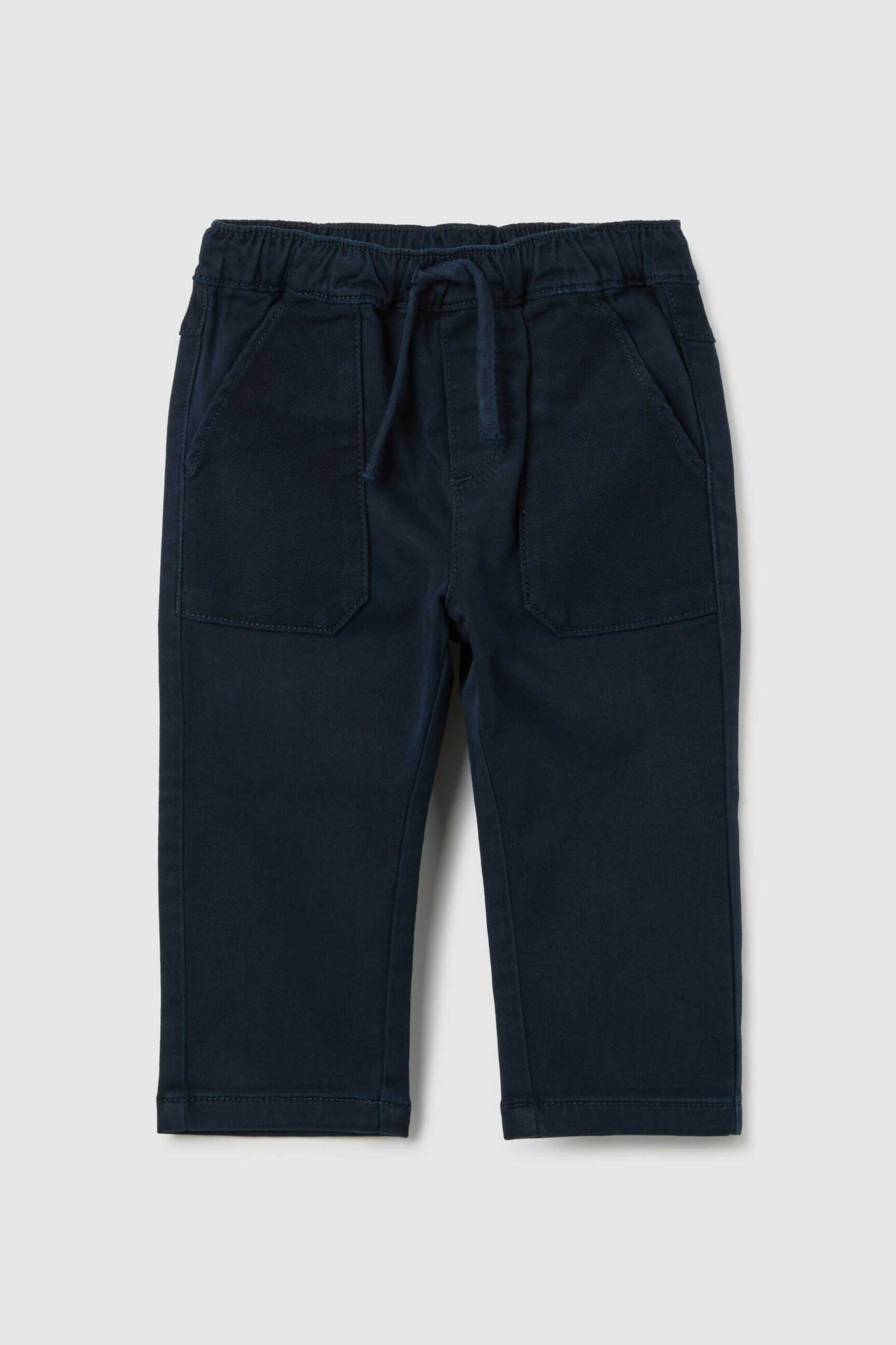 OVS KIDS OVS βρεφικό παντελόνι μονόχρωμο με ελαστική μέση Regular Fit - 002415010 Μπλε Σκούρο