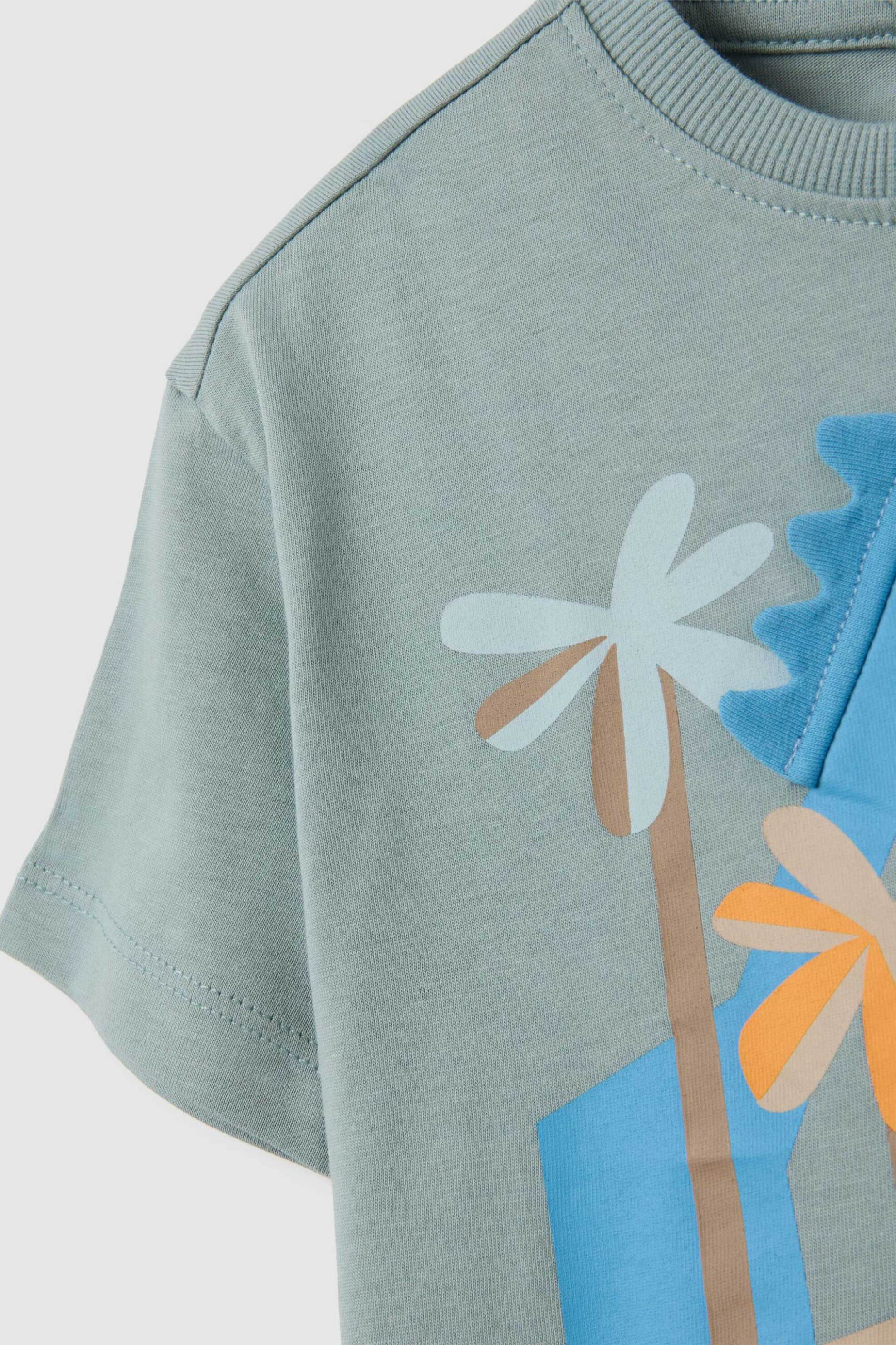 OVS βρεφικό T-shirt με print Regular Fit - 002415085 Πράσινο Μέντας φωτογραφία