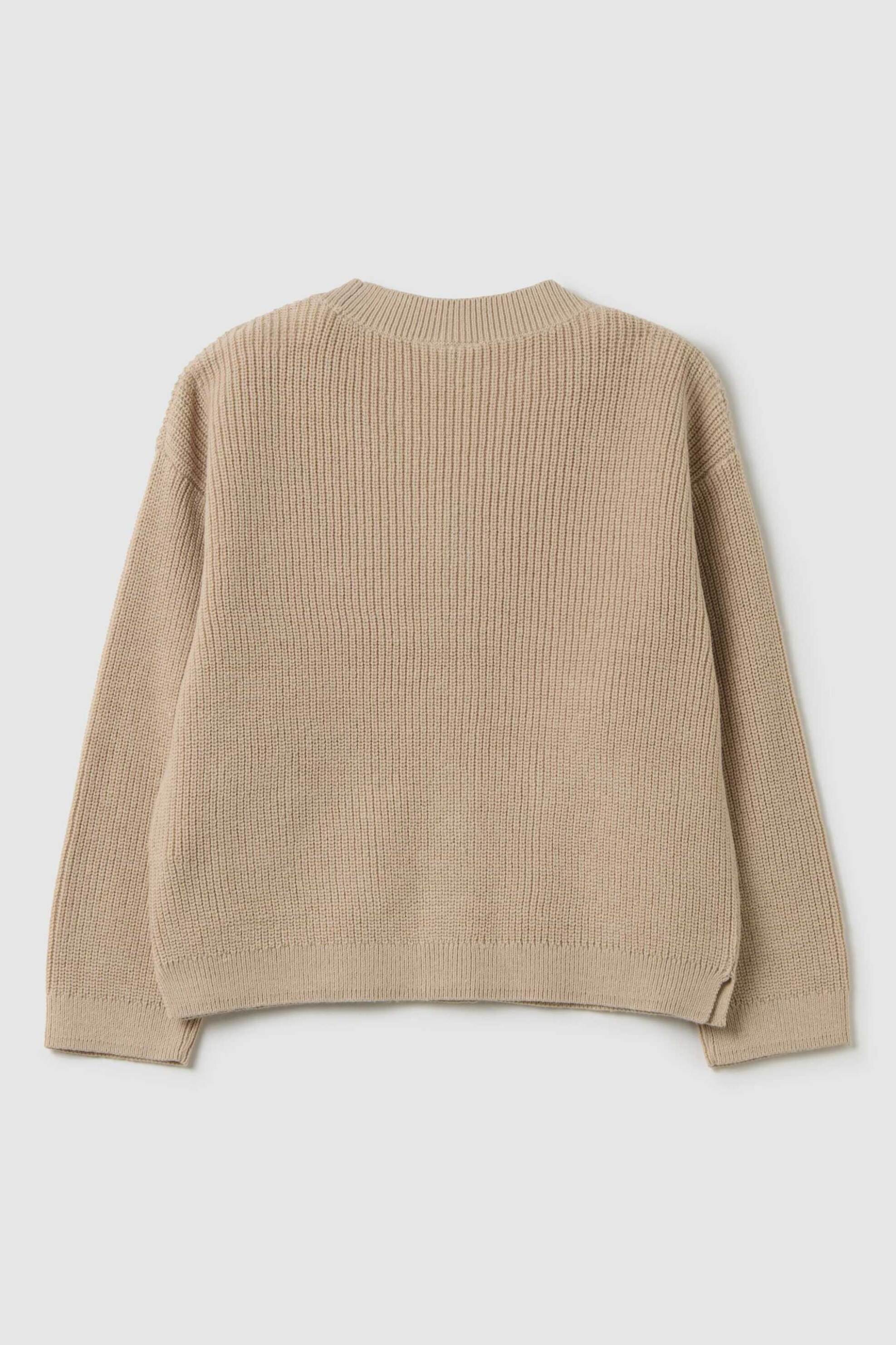 OVS βρεφική ζακέτα ribbed Over Fit - 002415110 Μπεζ φωτογραφία