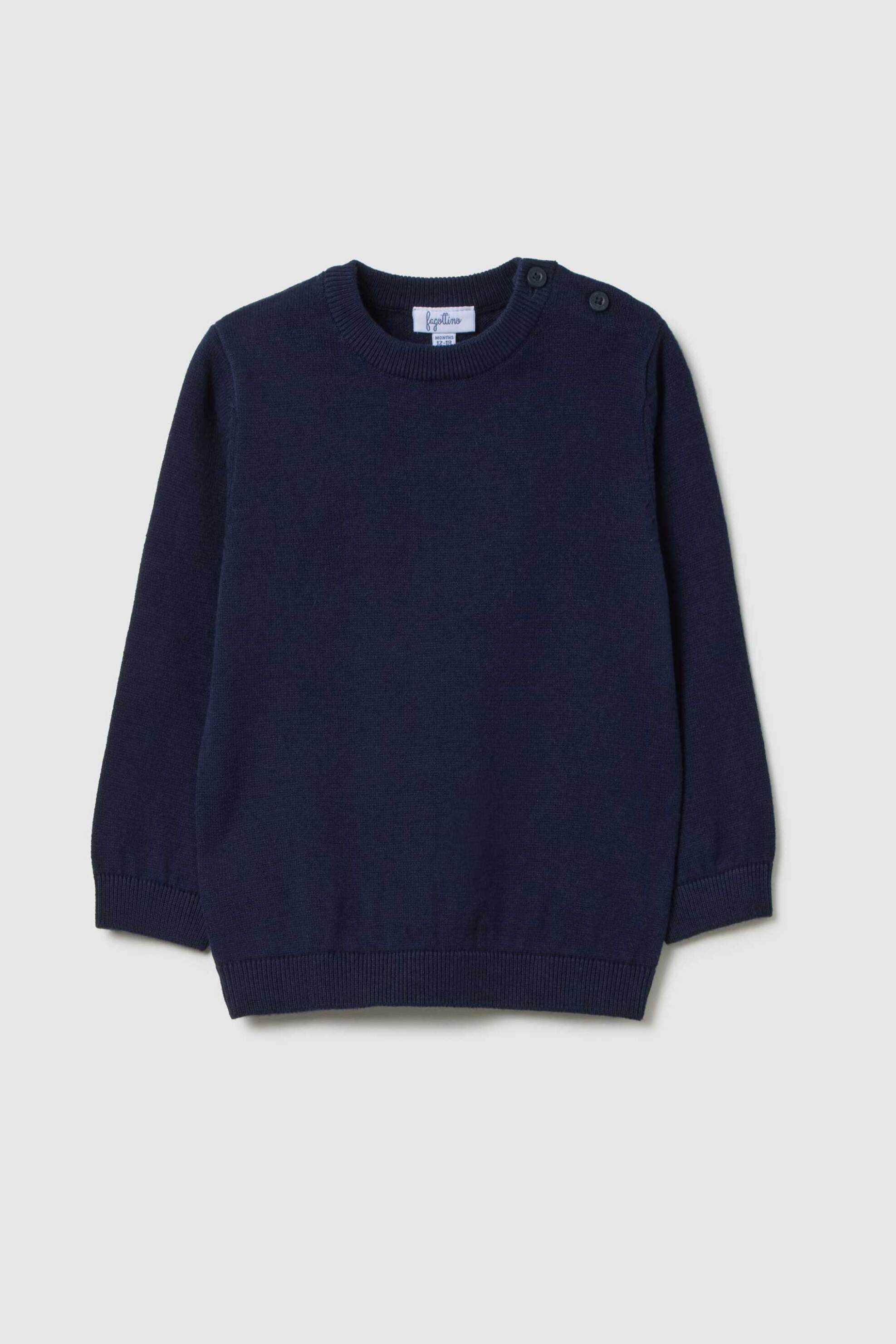 OVS βρεφική μπλούζα φούτερ μονόχρωμη Regular Fit - 002416470 Μπλε Σκούρο