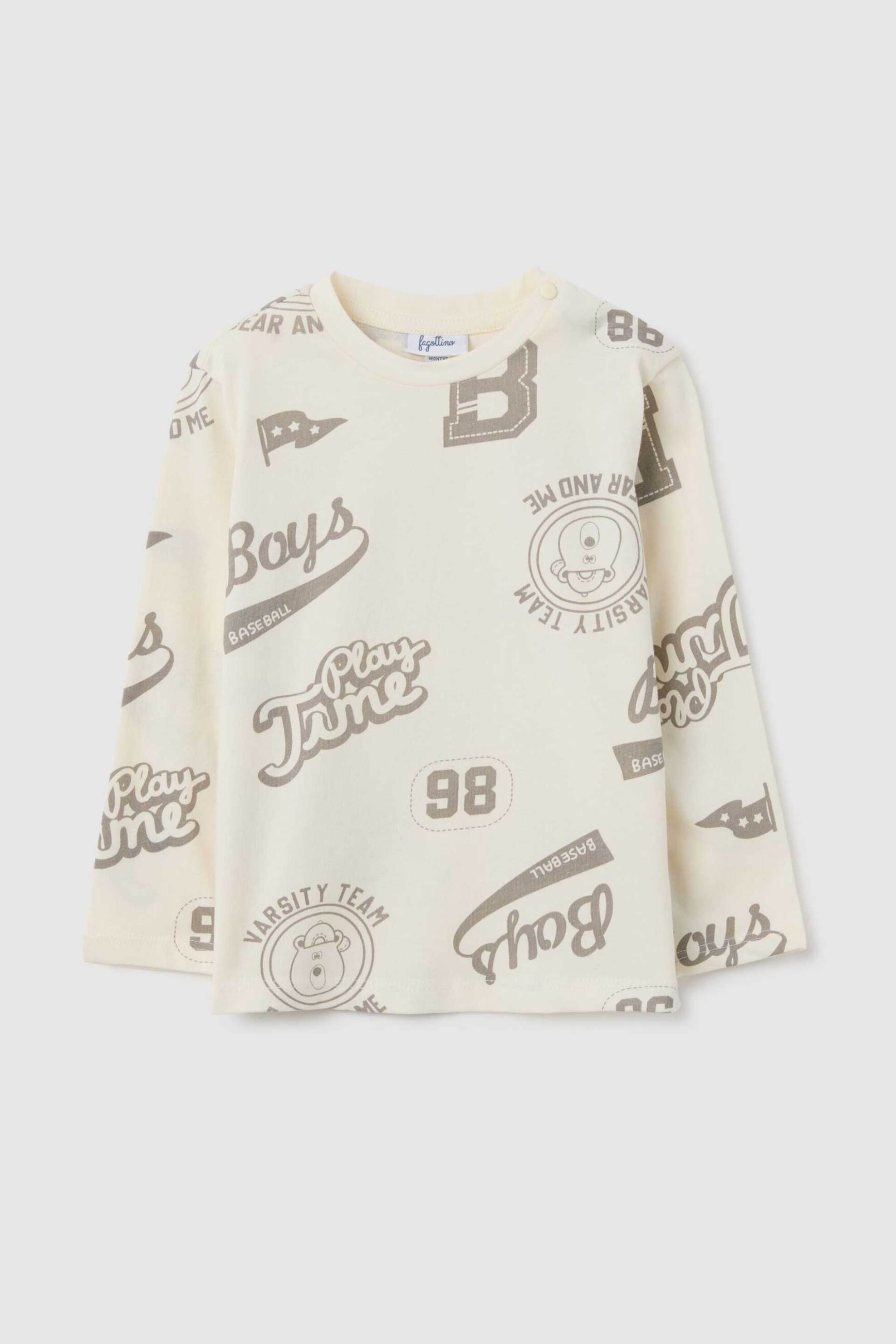 OVS βρεφική μπλούζα φούτερ με all-over print Regular Fit - 002443205 Λευκό