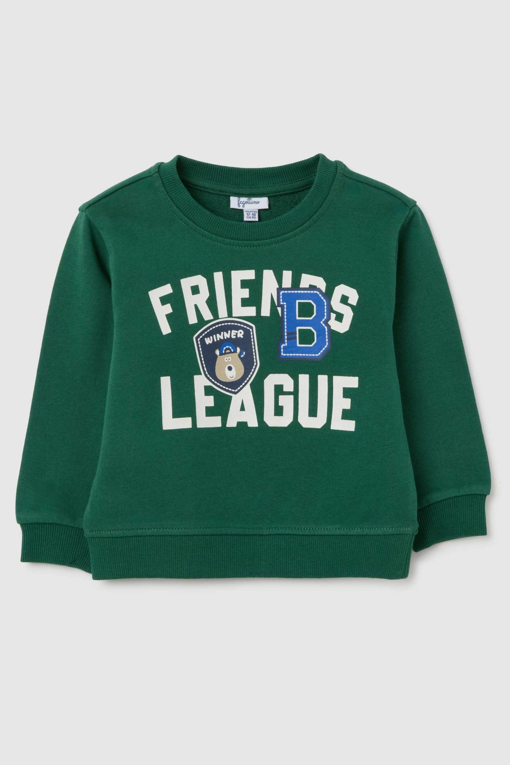 OVS βρεφική μπλούζα φούτερ με print Regular Fit - 002443225 Πράσινο