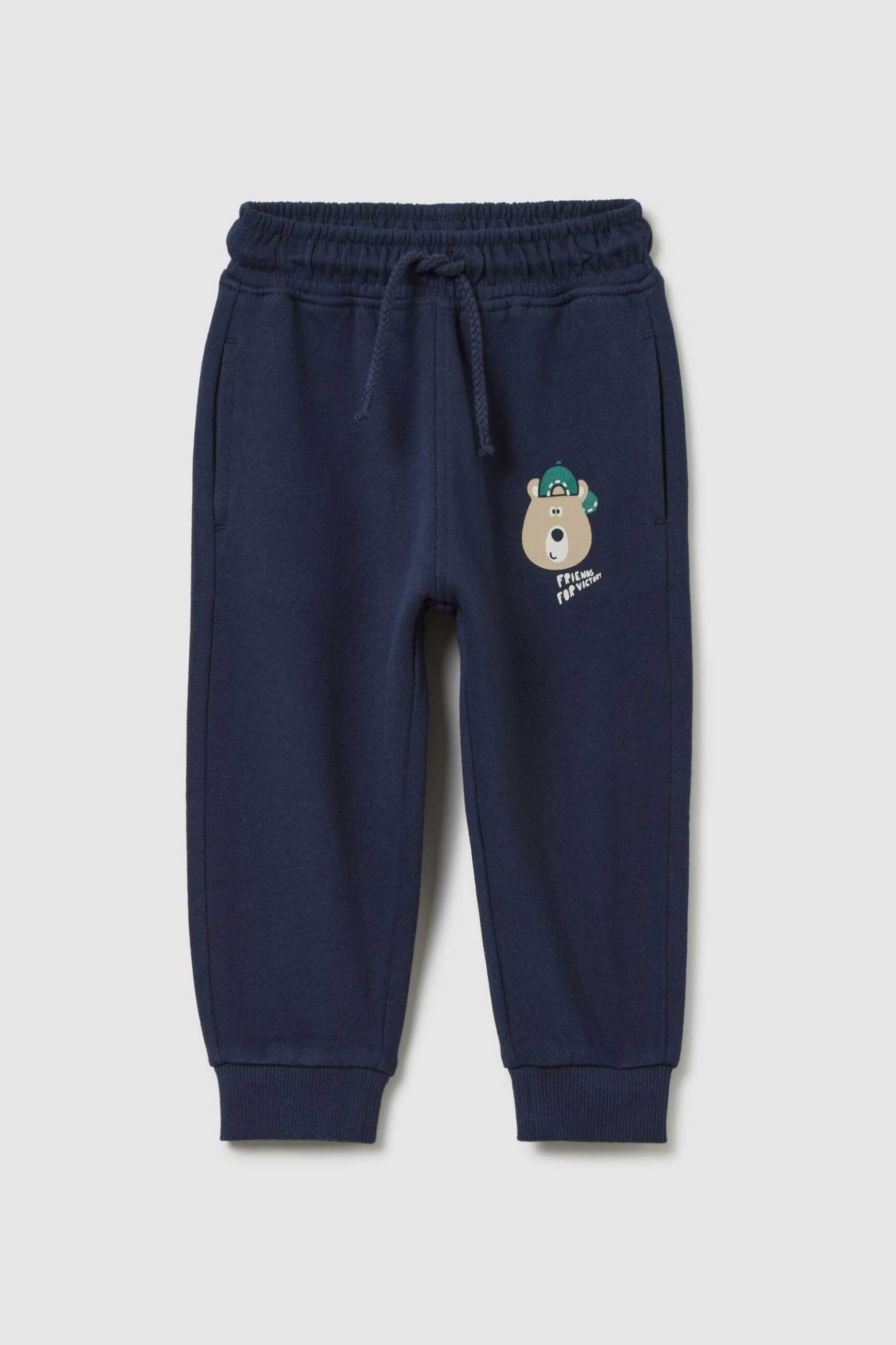 OVS βρεφικό παντελόνι φόρμας με print Regular Fit - 002443266 Μπλε Σκούρο