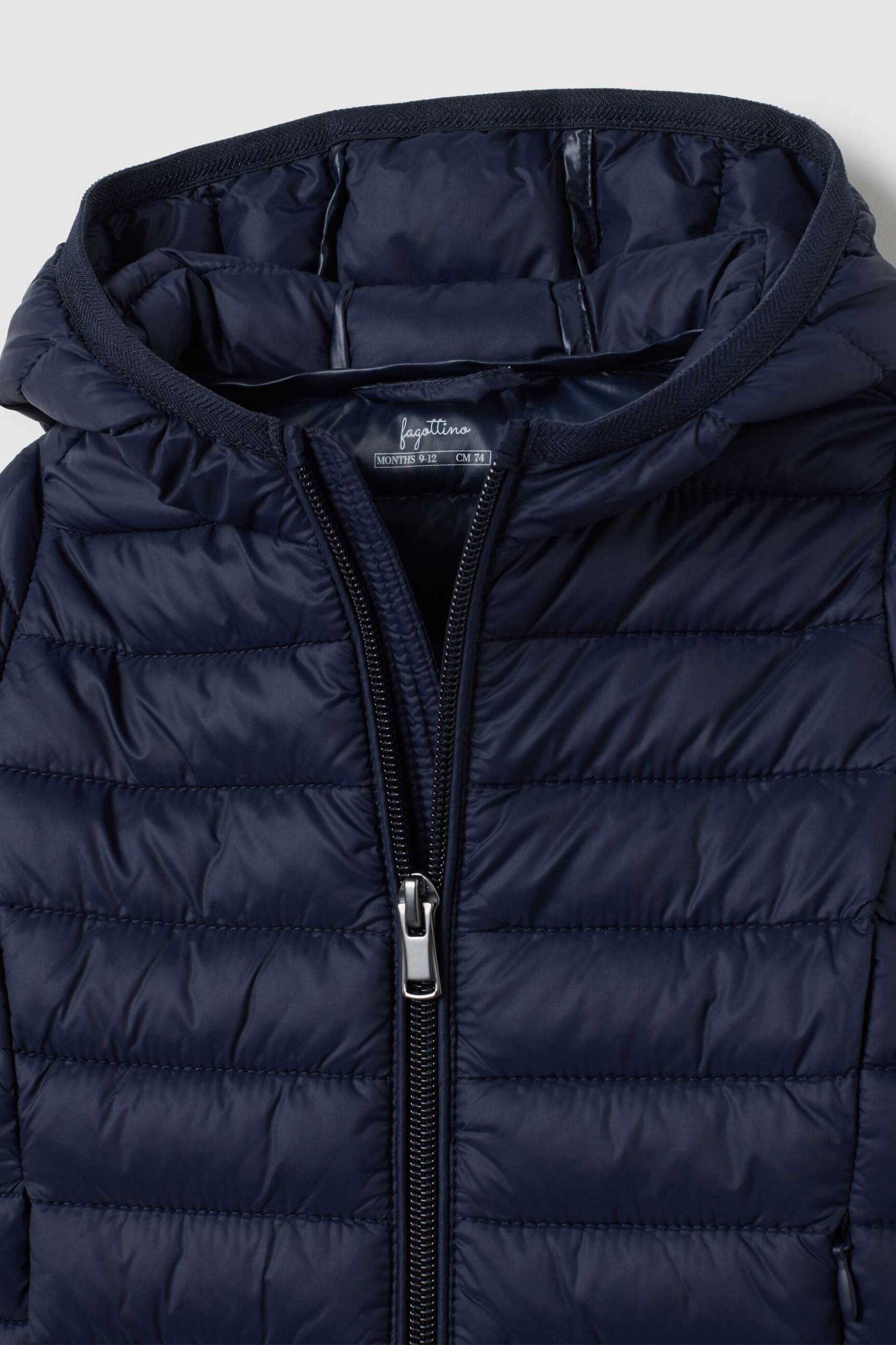 OVS βρεφικό μπουφάν μονόχρωμο με καπιτονέ σχέδιο και κουκούλα Regular Fit - 002394343 Μπλε Σκούρο φωτογραφία