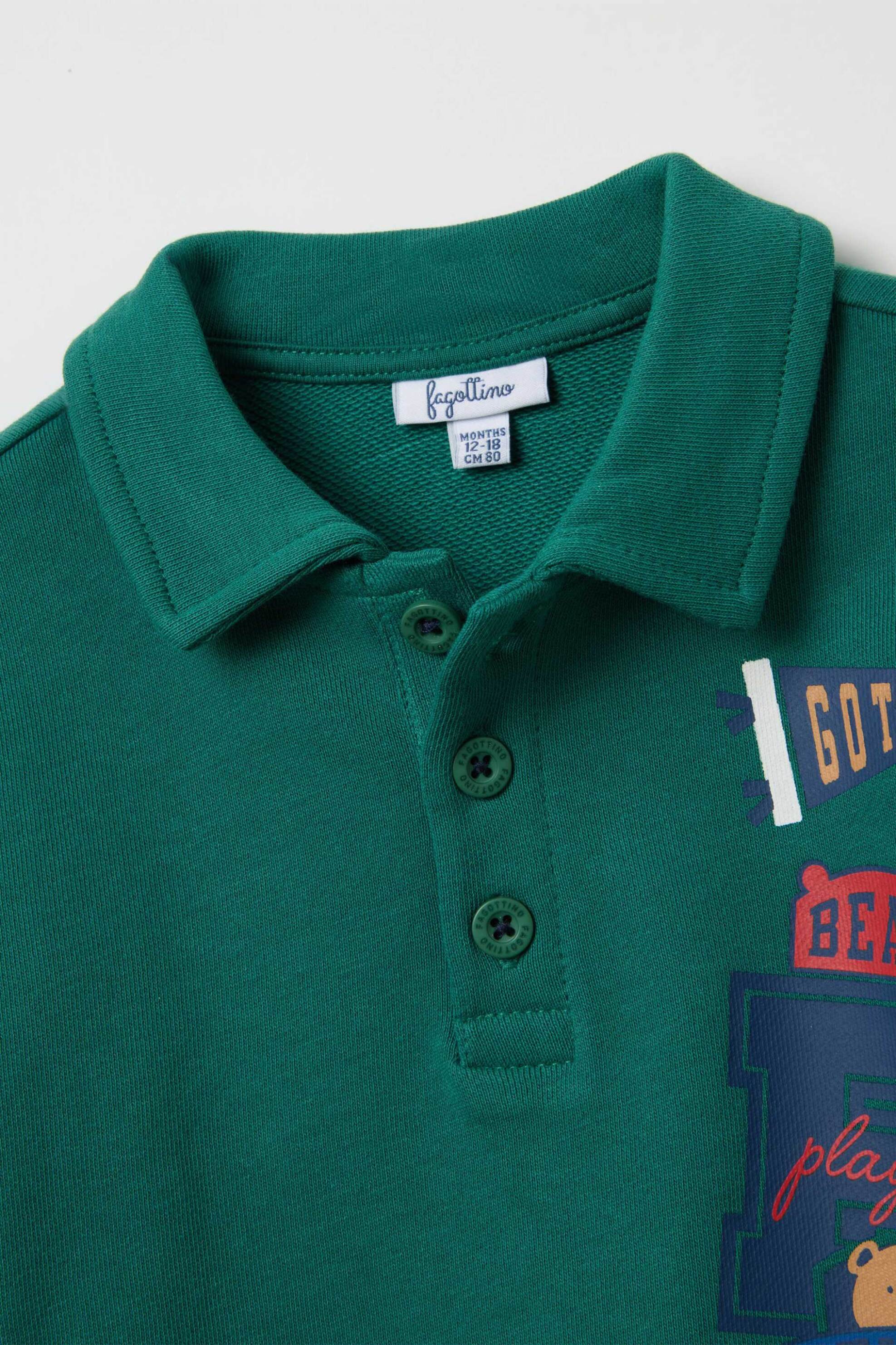 OVS βρεφικό σετ μπλούζα πόλο με παντελόνι φόρμας Regular Fit - 002415075 Πράσινο φωτογραφία