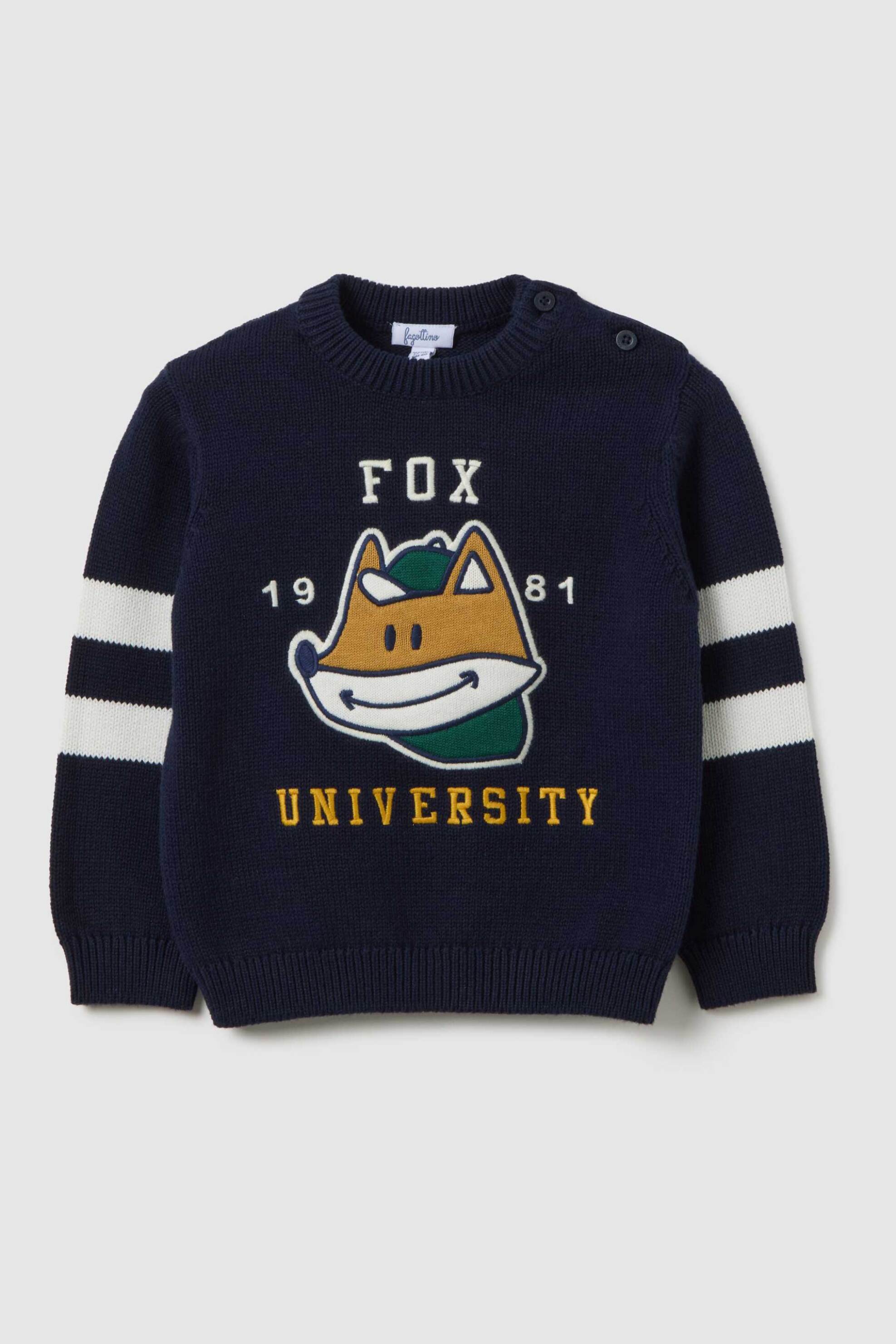 OVS KIDS OVS βρεφική μπλούζα φούτερ με κεντημένο print Regular Fit - 002415114 Μπλε Σκούρο