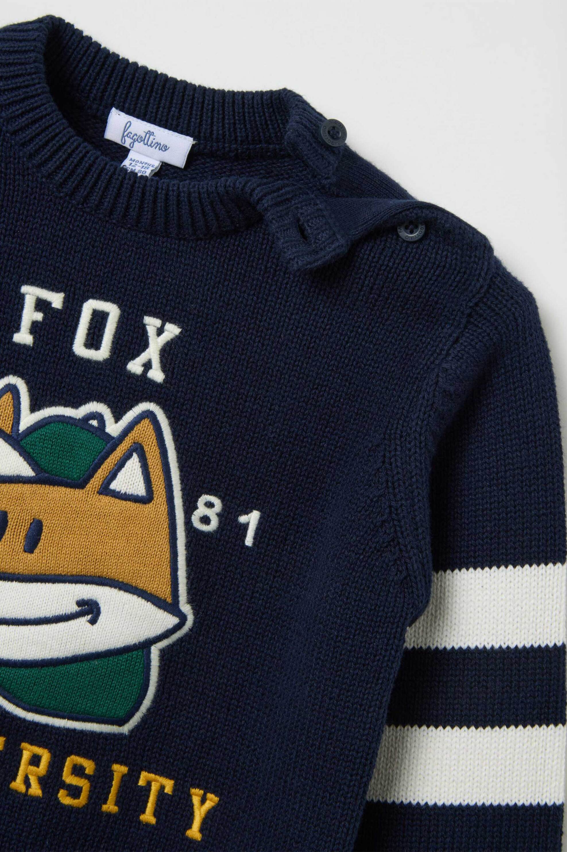 OVS βρεφική μπλούζα φούτερ με κεντημένο print Regular Fit - 002415114 Μπλε Σκούρο φωτογραφία