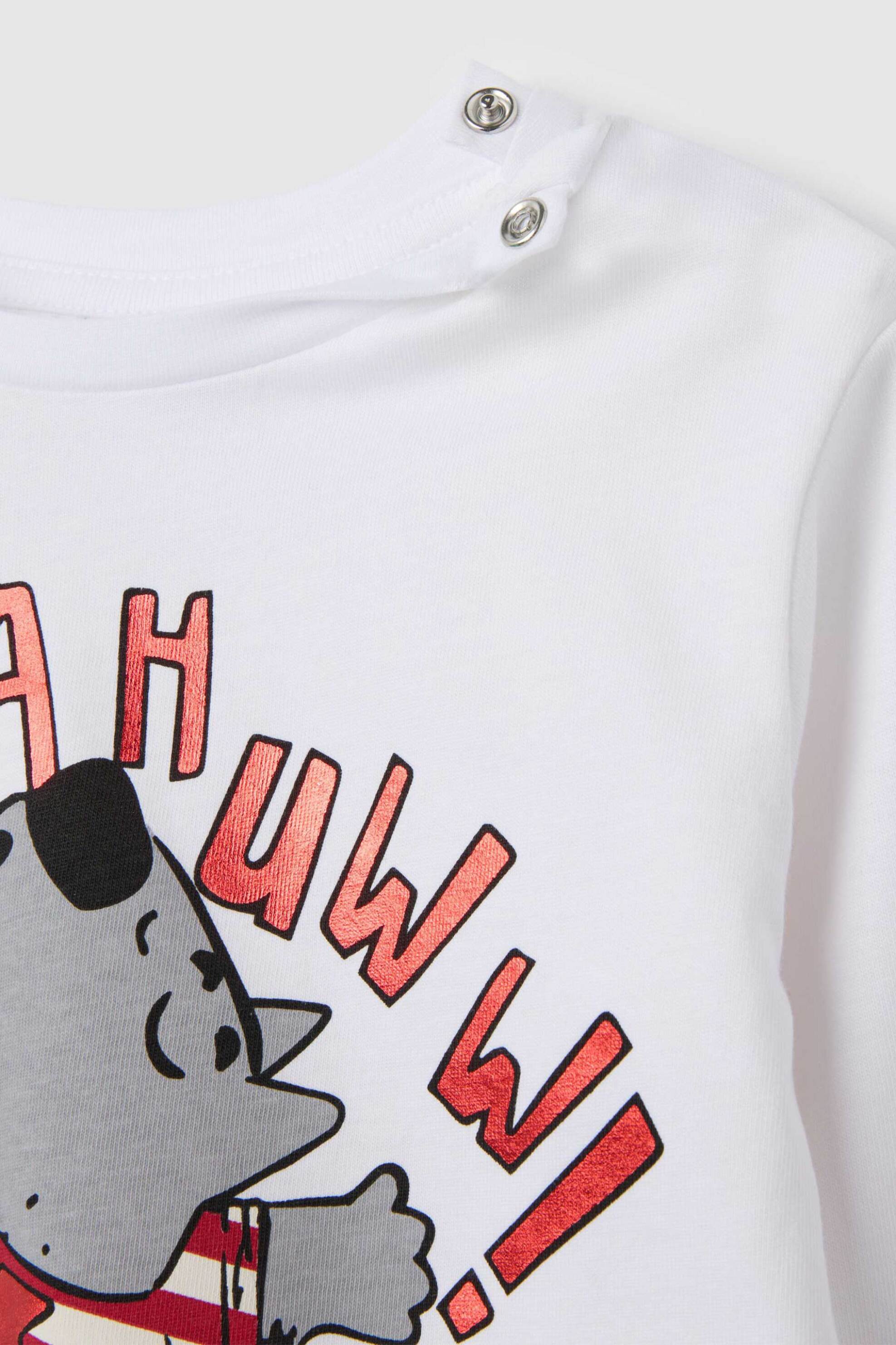 OVS βρεφική μπλούζα μακρυμάνικη με print Regular Fit - 002458641 Λευκό φωτογραφία