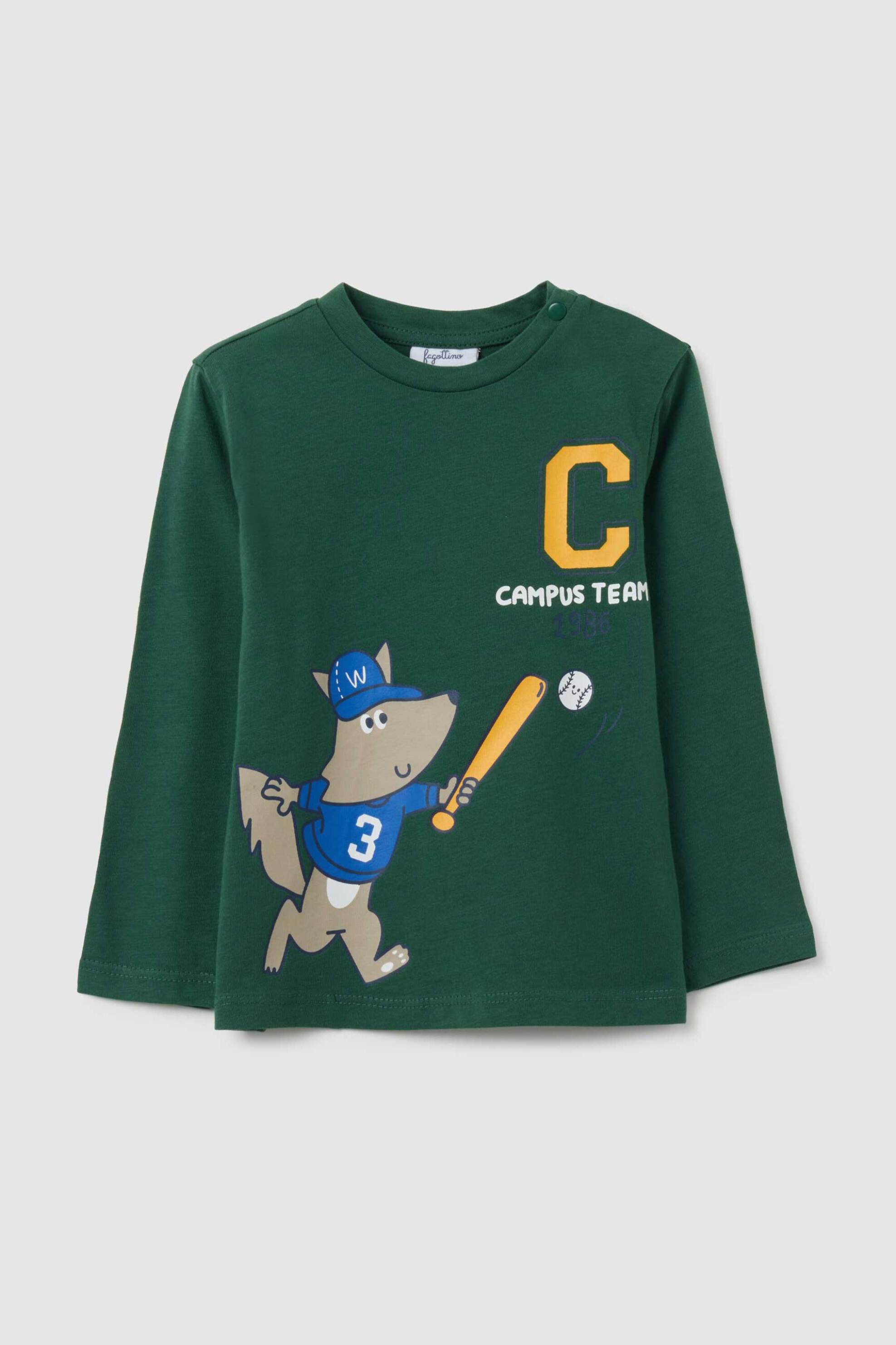 OVS βρεφική μπλούζα φούτερ με print Regular Fit - 002443235 Πράσινο