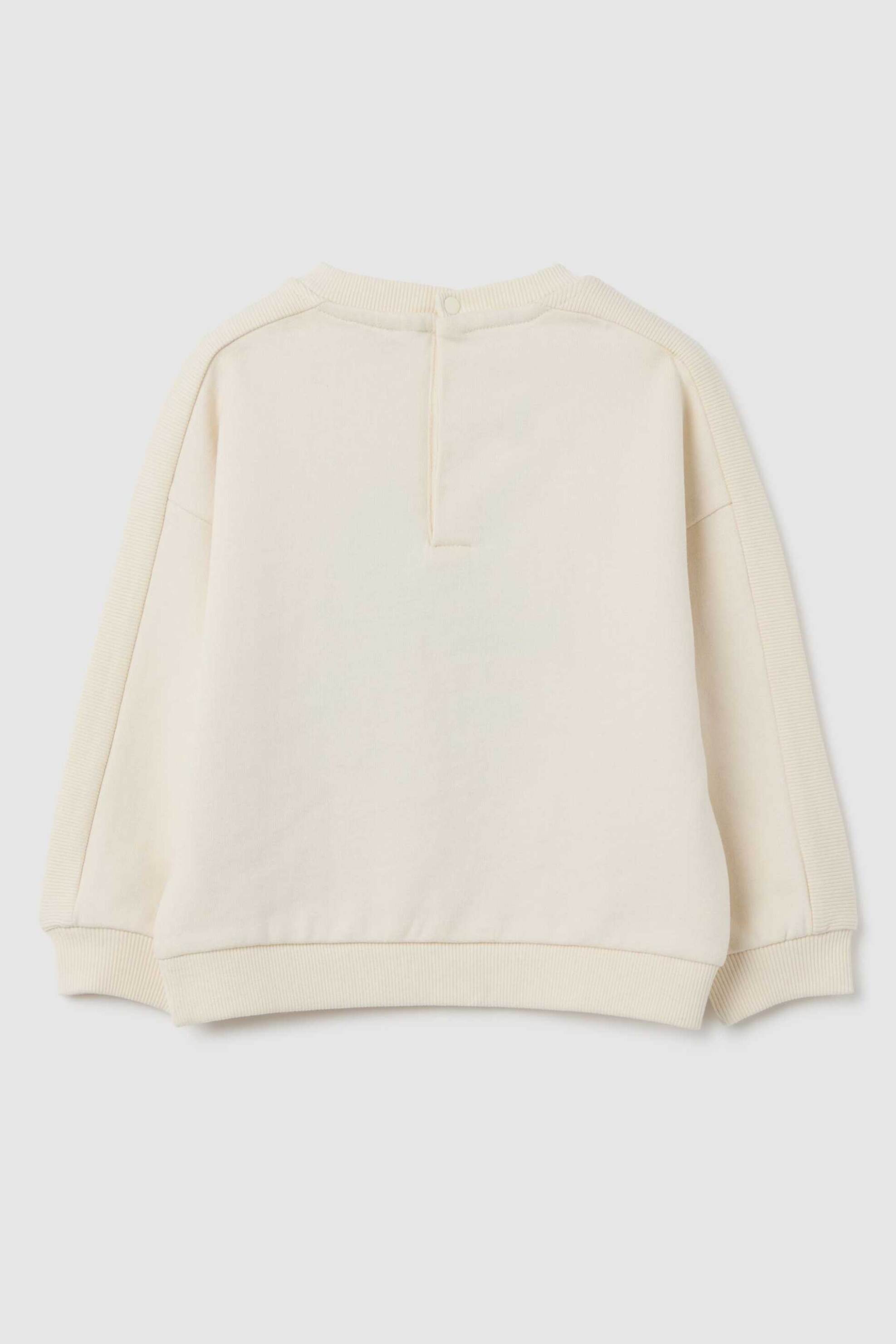 OVS βρεφική μπλούζα φούτερ με κεντημένο print Regular Fit - 002415015 Εκρού φωτογραφία