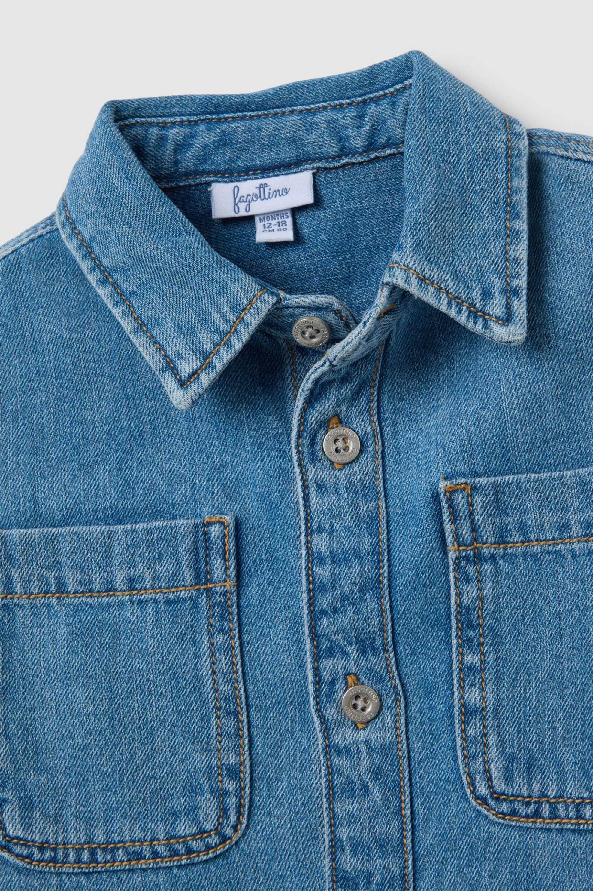 OVS βρεφικό denim jacket με τσέπες στο στήθος Over Fit - 002415037 Denim Blue φωτογραφία