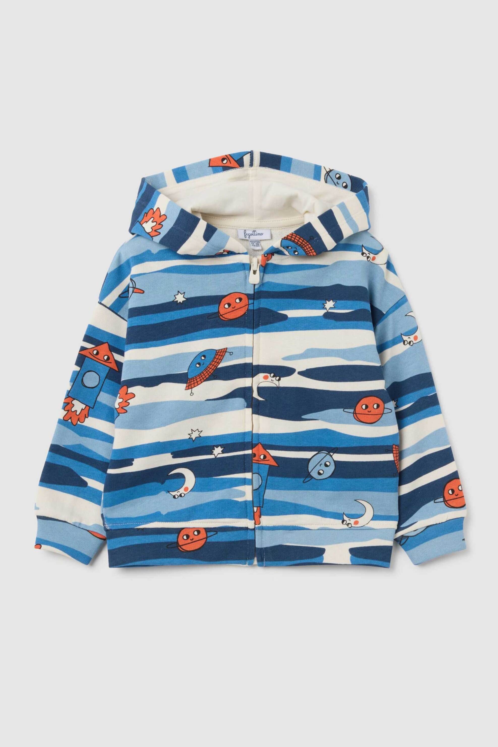 OVS KIDS OVS βρεφική ζακέτα φούτερ με all-over print Relaxed Fit - 002415041 Μπλε