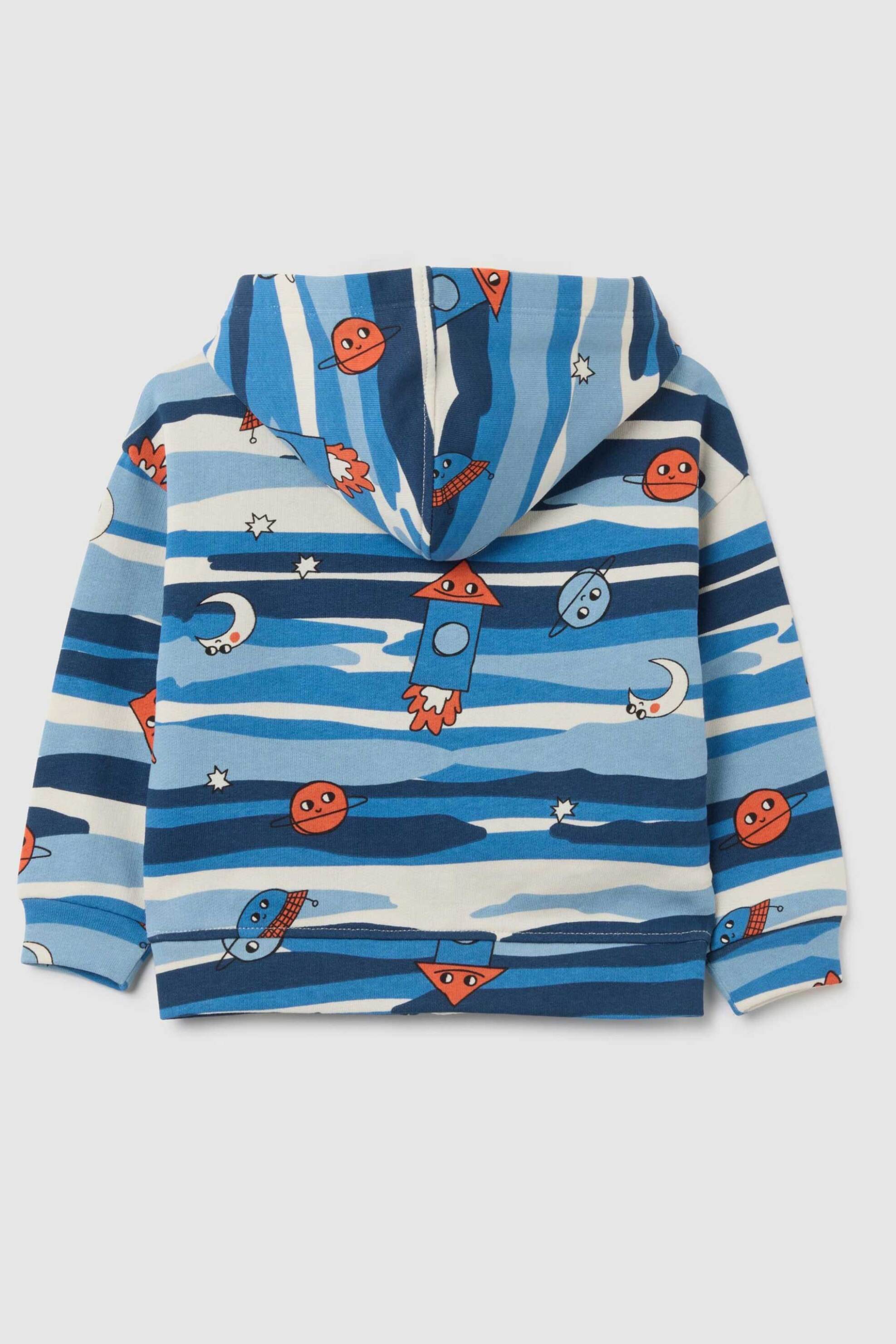 OVS βρεφική ζακέτα φούτερ με all-over print Relaxed Fit - 002415041 Μπλε φωτογραφία