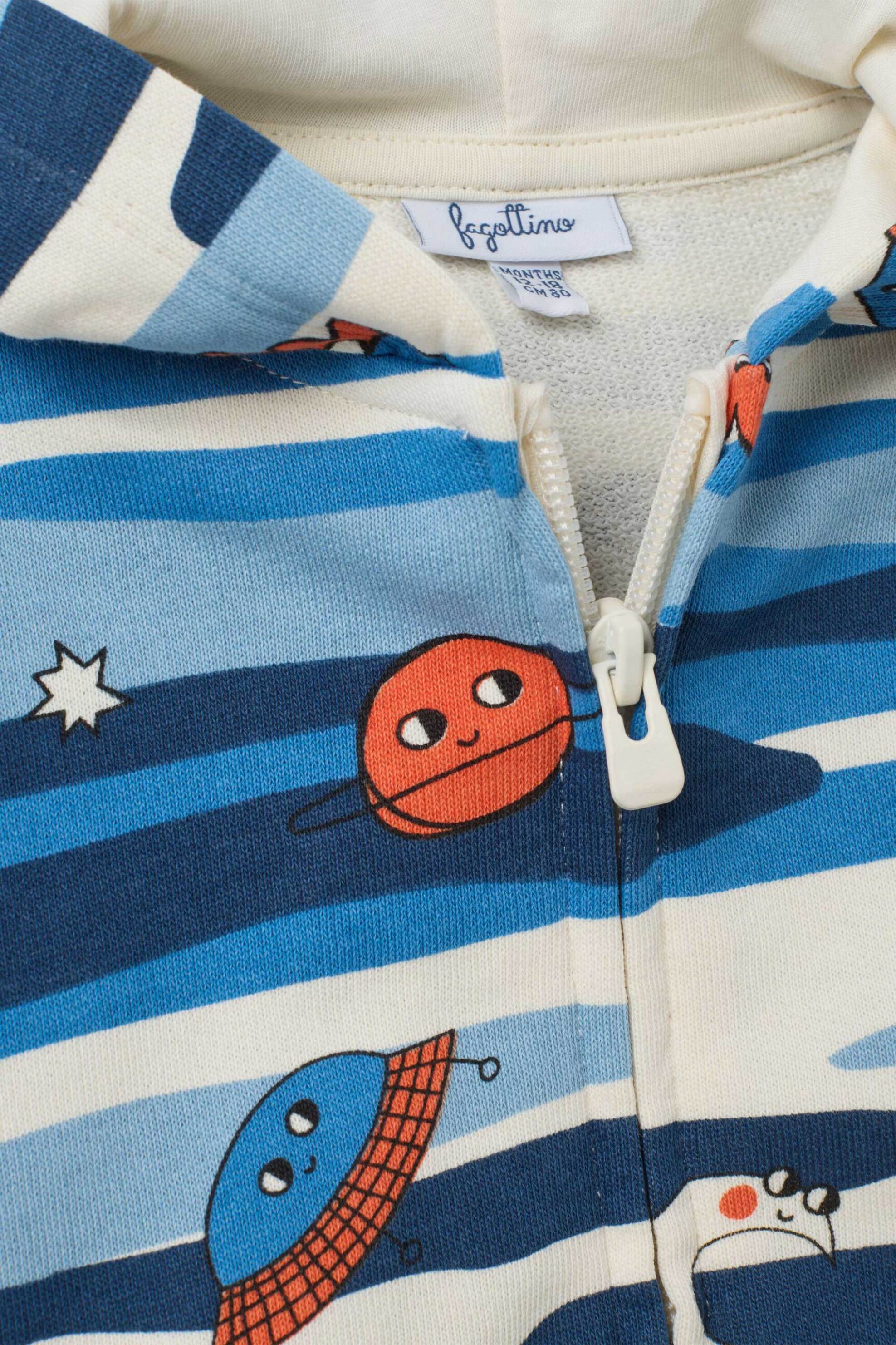 OVS βρεφική ζακέτα φούτερ με all-over print Relaxed Fit - 002415041 Μπλε φωτογραφία