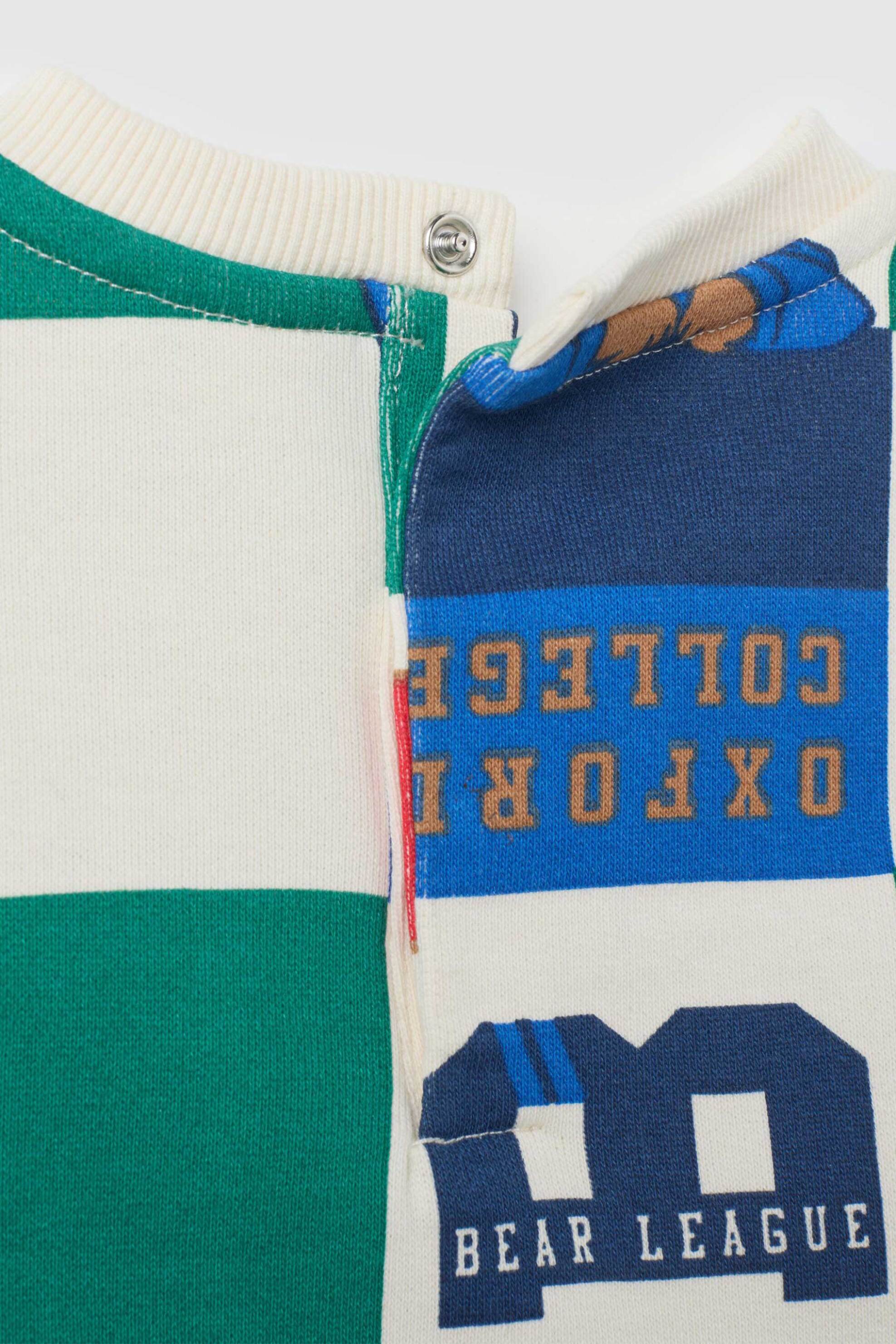 OVS βρεφικό σετ μπλούζα φούτερ με καρό σχέδιο και παντελόνι φόρμας Regular Fit - 002447258 Μπλε Σκούρο φωτογραφία