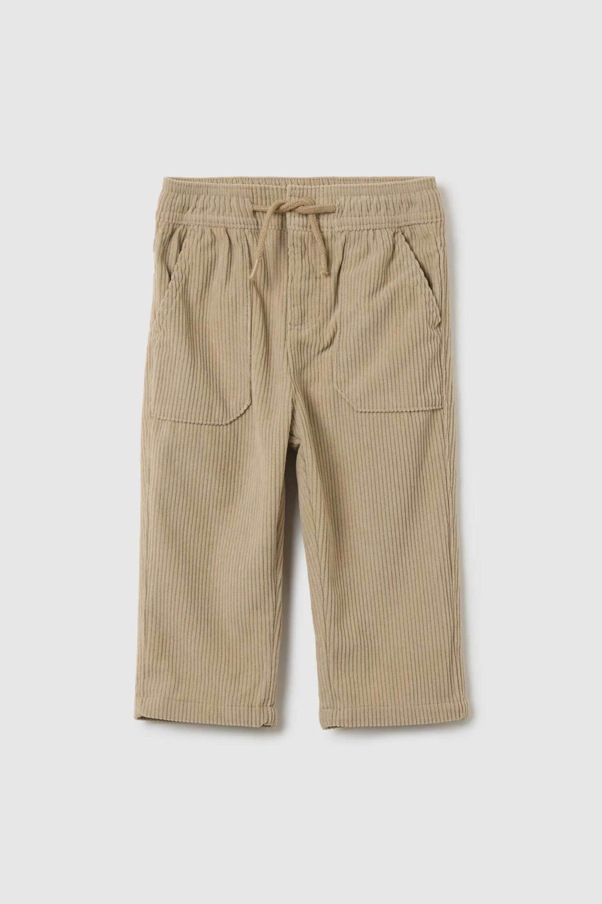 OVS βρεφικό παντελόνι κοτλέ με ελαστική μέση Regular Fit - 002447615 Μπεζ