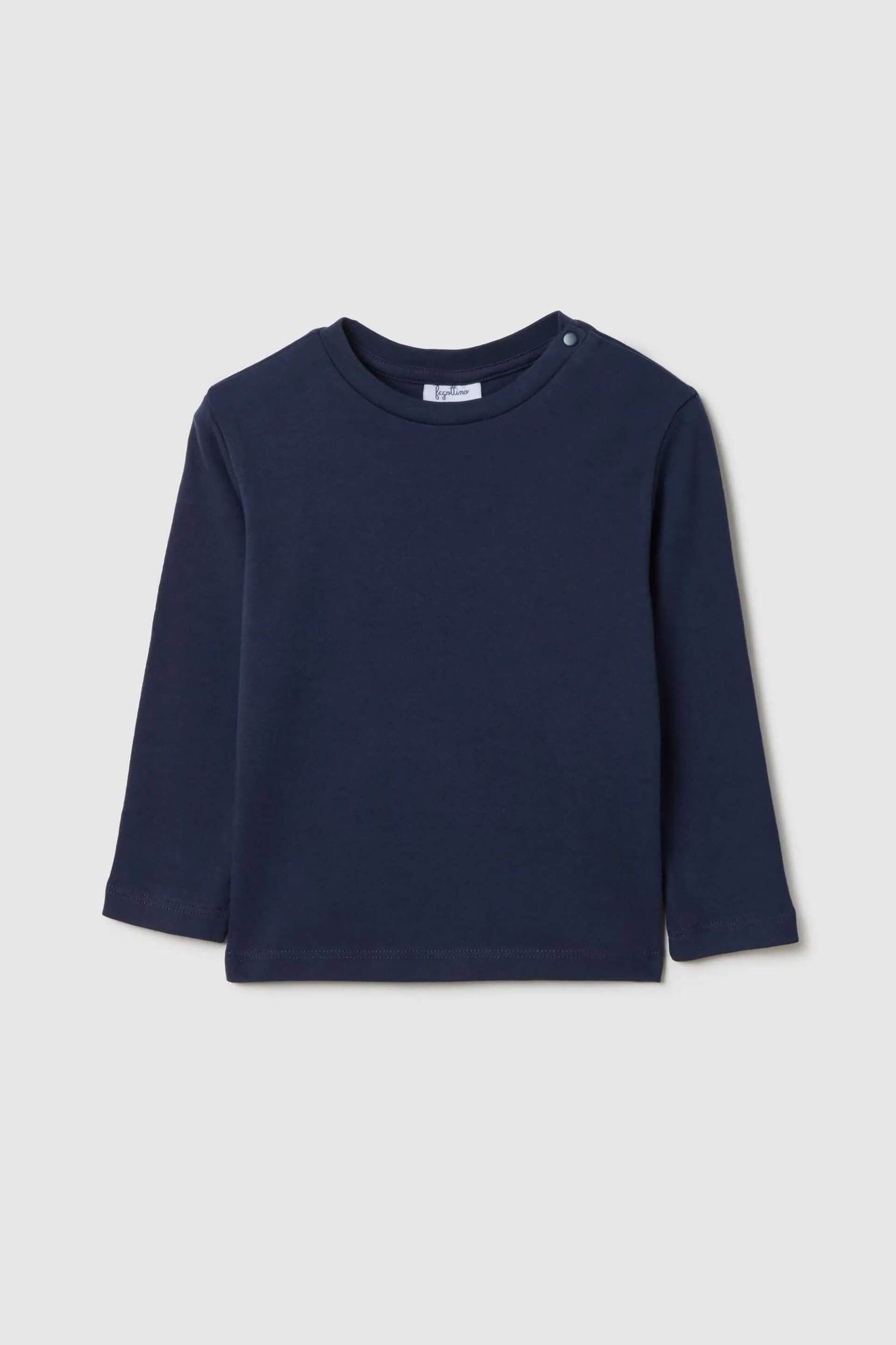 OVS βρεφική μπλούζα μακρυμάνικη μονόχρωμη Regular Fit - 002478961 Μπλε Σκούρο