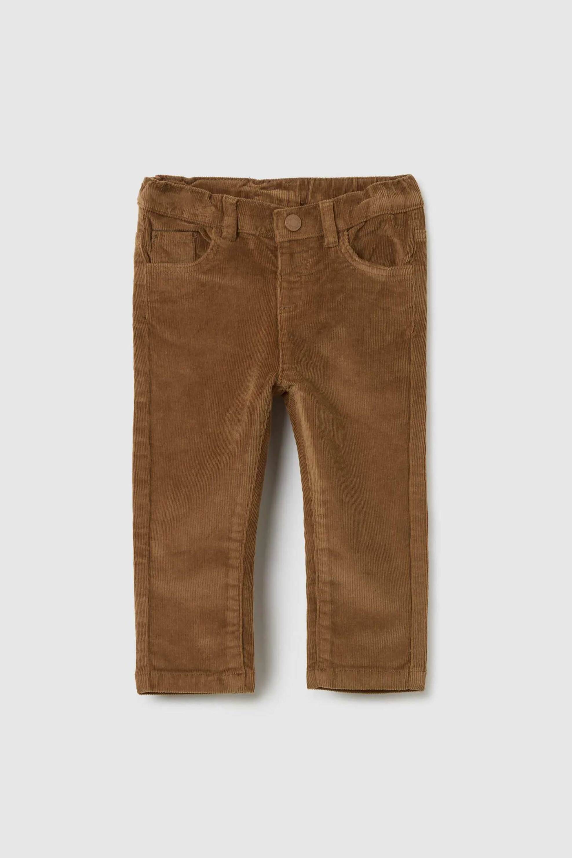 OVS βρεφικό παντελόνι κοτλέ με ελαστική μέση Regular Fit - 002447603 Καφέ