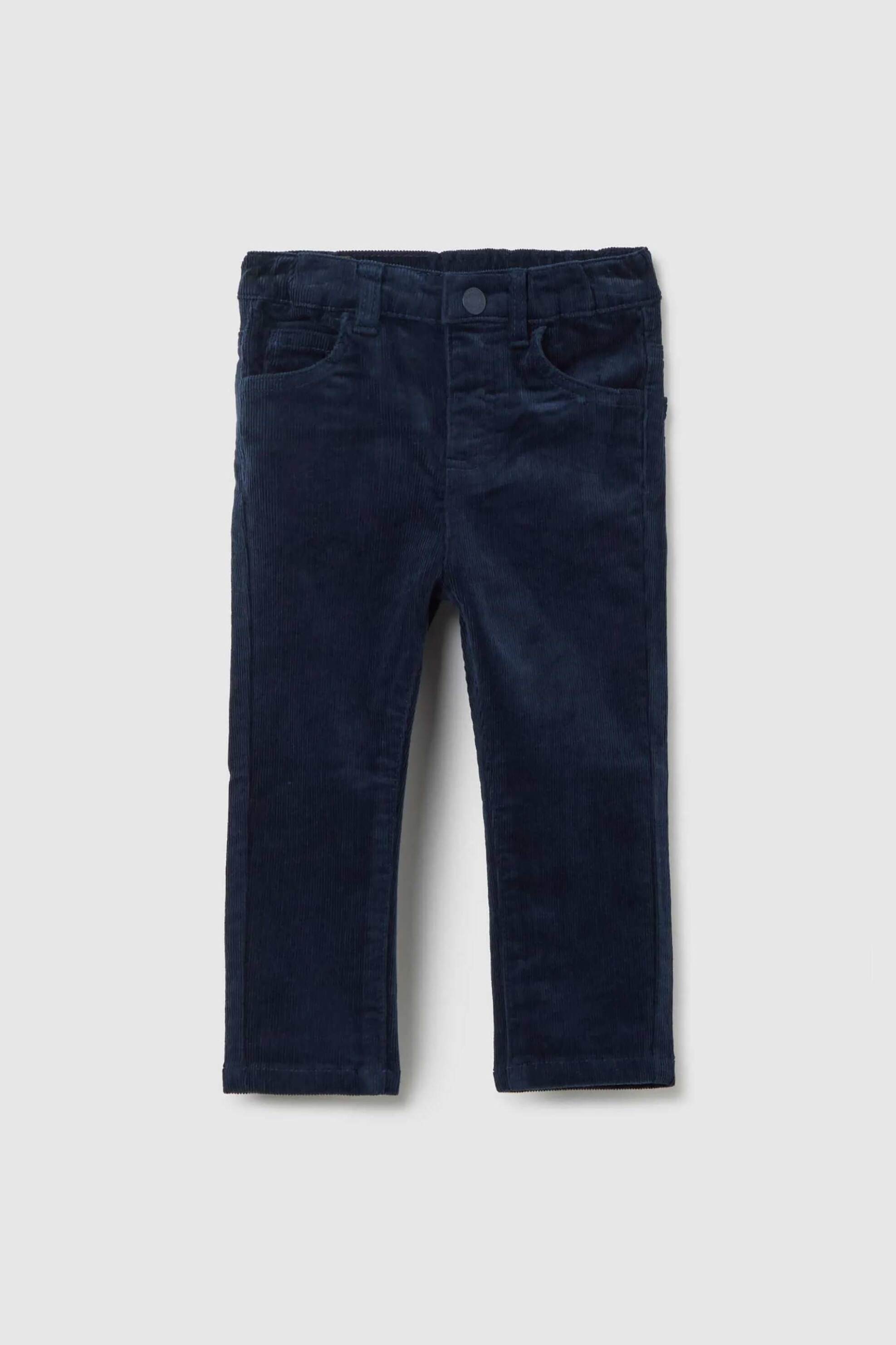 OVS βρεφικό παντελόνι κοτλέ με ελαστική μέση Regular Fit - 002447607 Μπλε Σκούρο