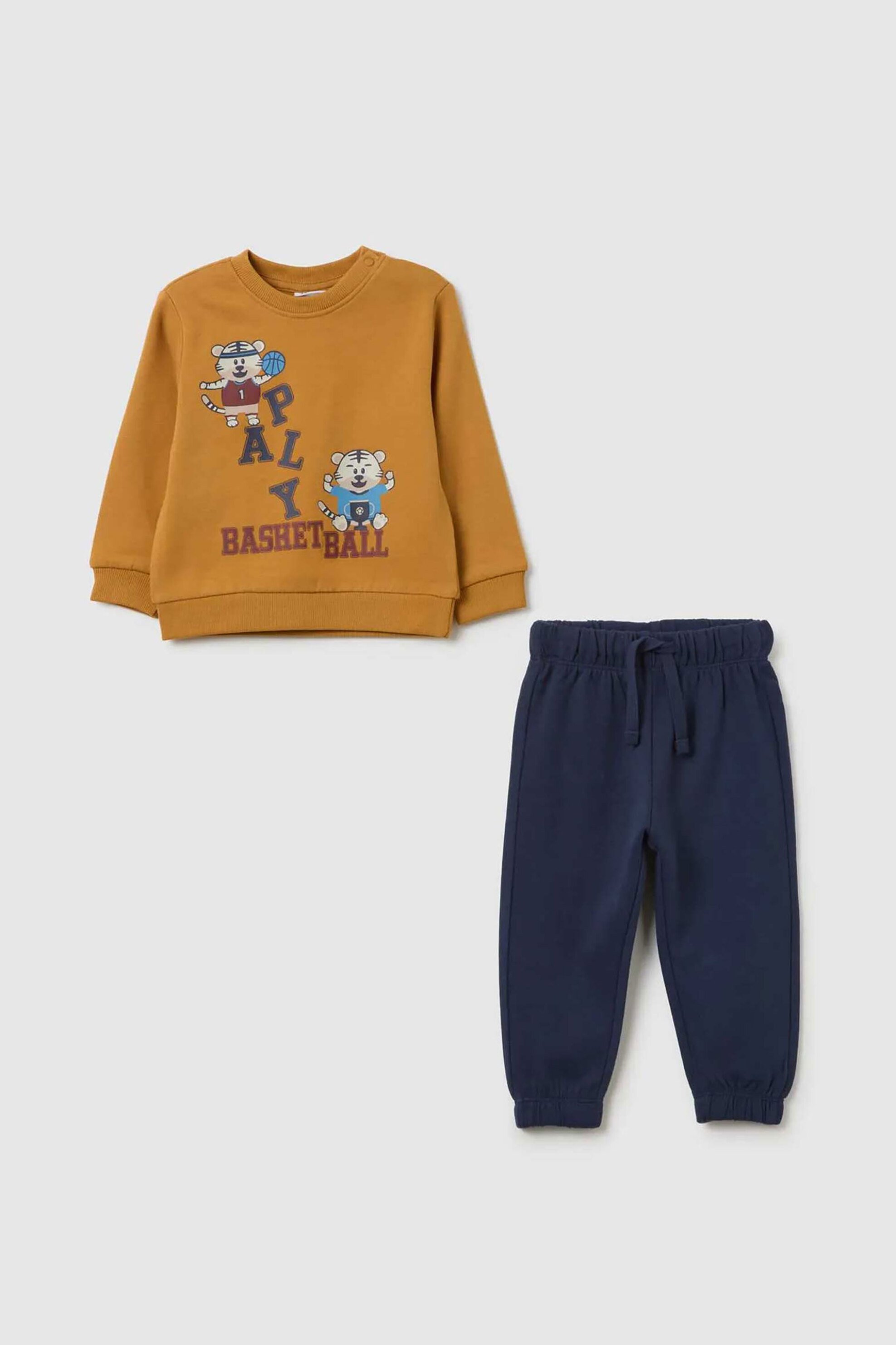 OVS βρεφικό σετ μπλούζα φούτερ με παντελόνι φόρμας Regular Fit (2 τεμάχια) - 002475542 Μπλε Σκούρο