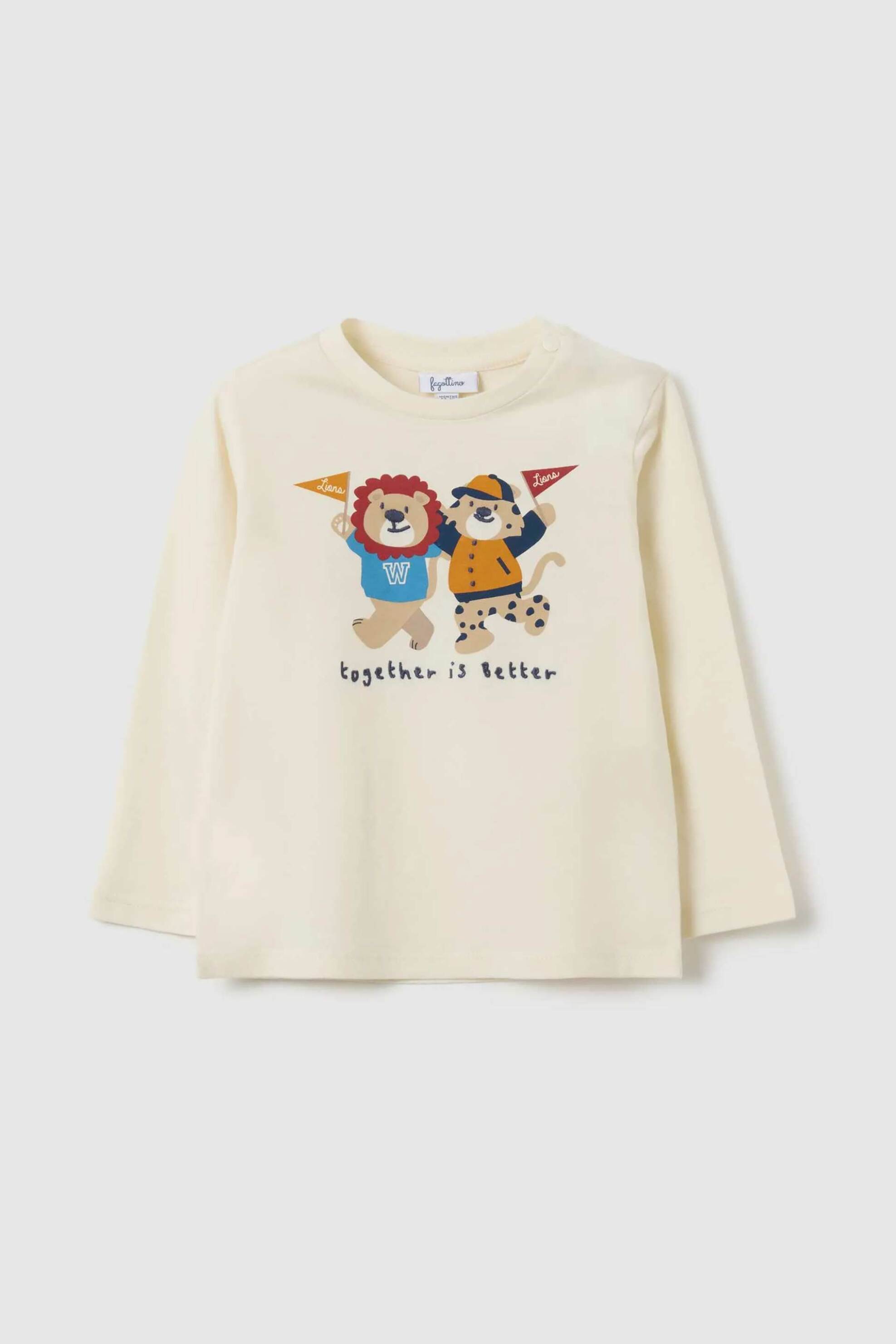 OVS βρεφική μακρυμάνικη μπλούζα με print Regular Fit - 002475576 Κρέμ