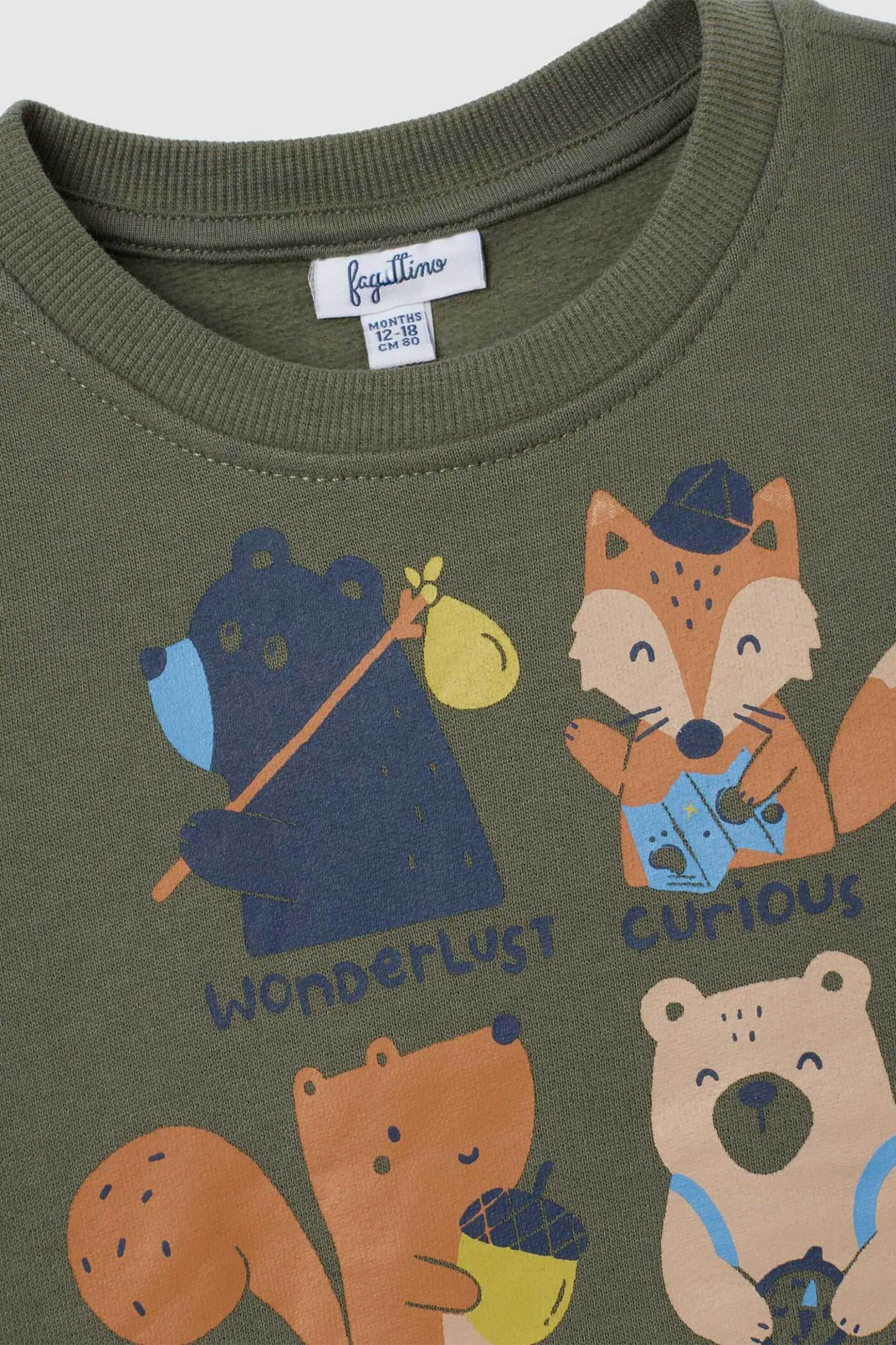 OVS βρεφική μπλούζα φούτερ με print Regular Fit - 002479030 Πράσινο φωτογραφία