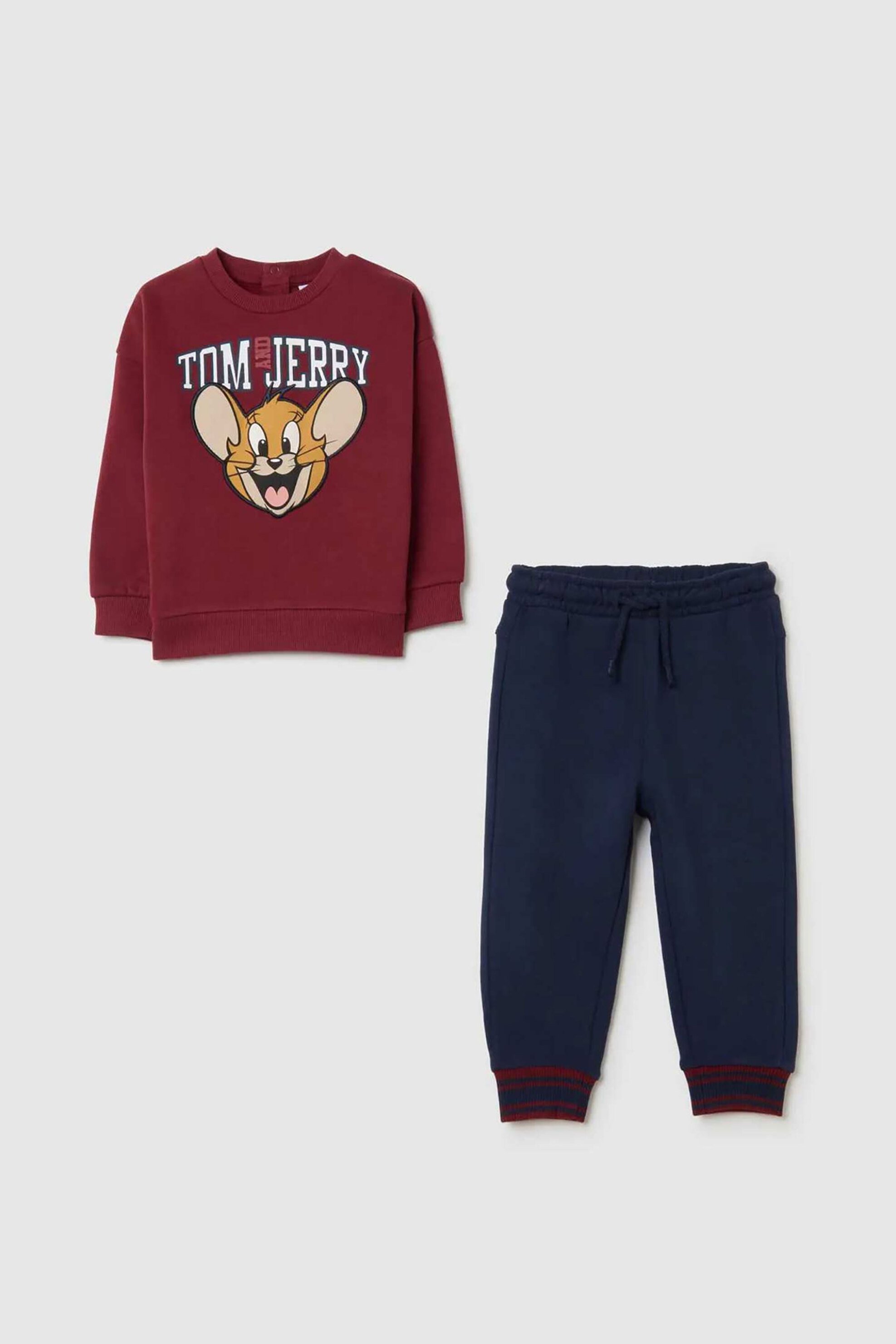 OVS βρεφικό σετ μπλούζα φούτερ με παντελόνι φόρμας Regular Fit (2 τεμάχια) - 002464952 Κόκκινο