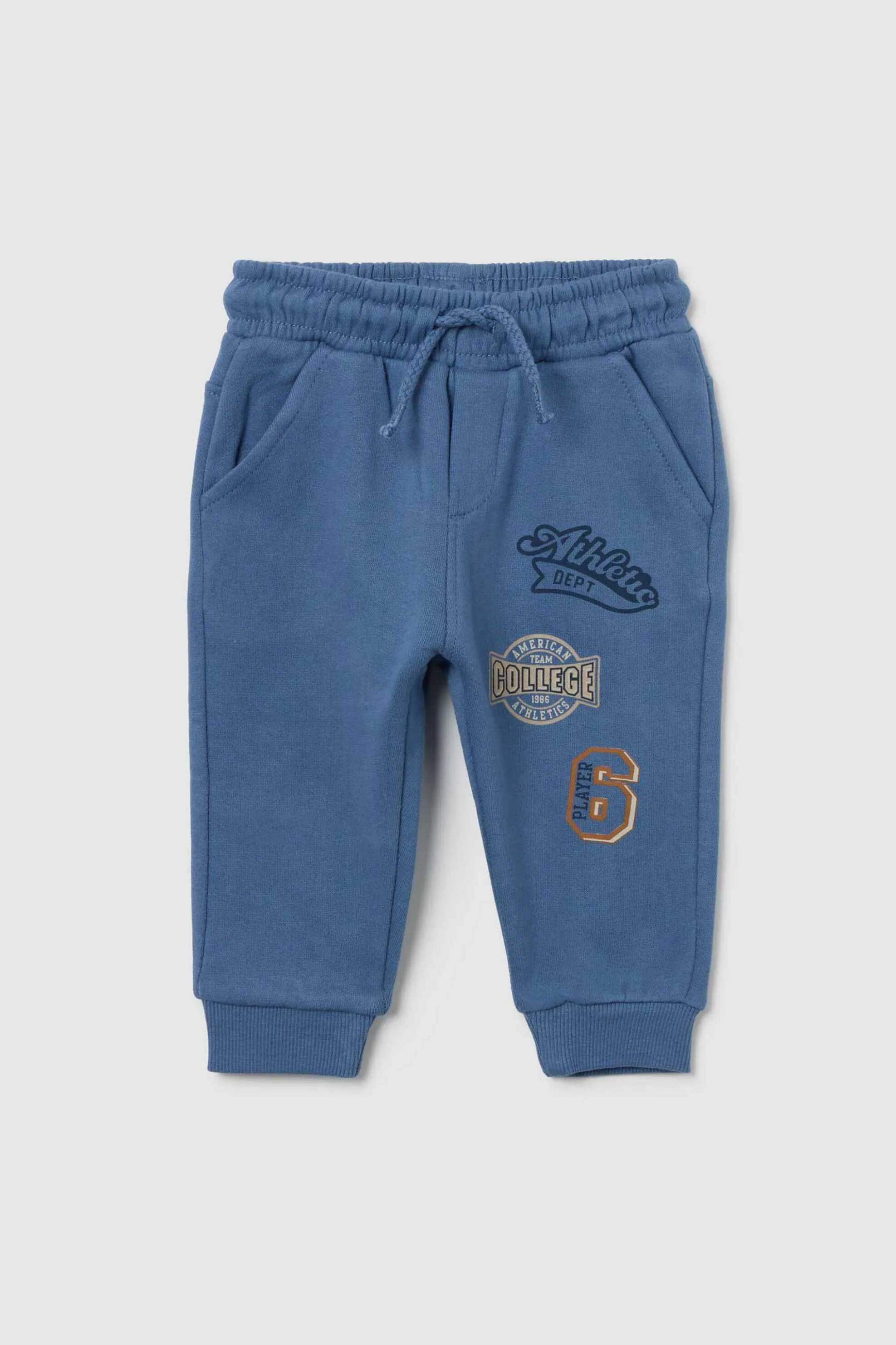 OVS βρεφικό παντελόνι φόρμας με ελαστική μέση και print - 002475552 Μπλε