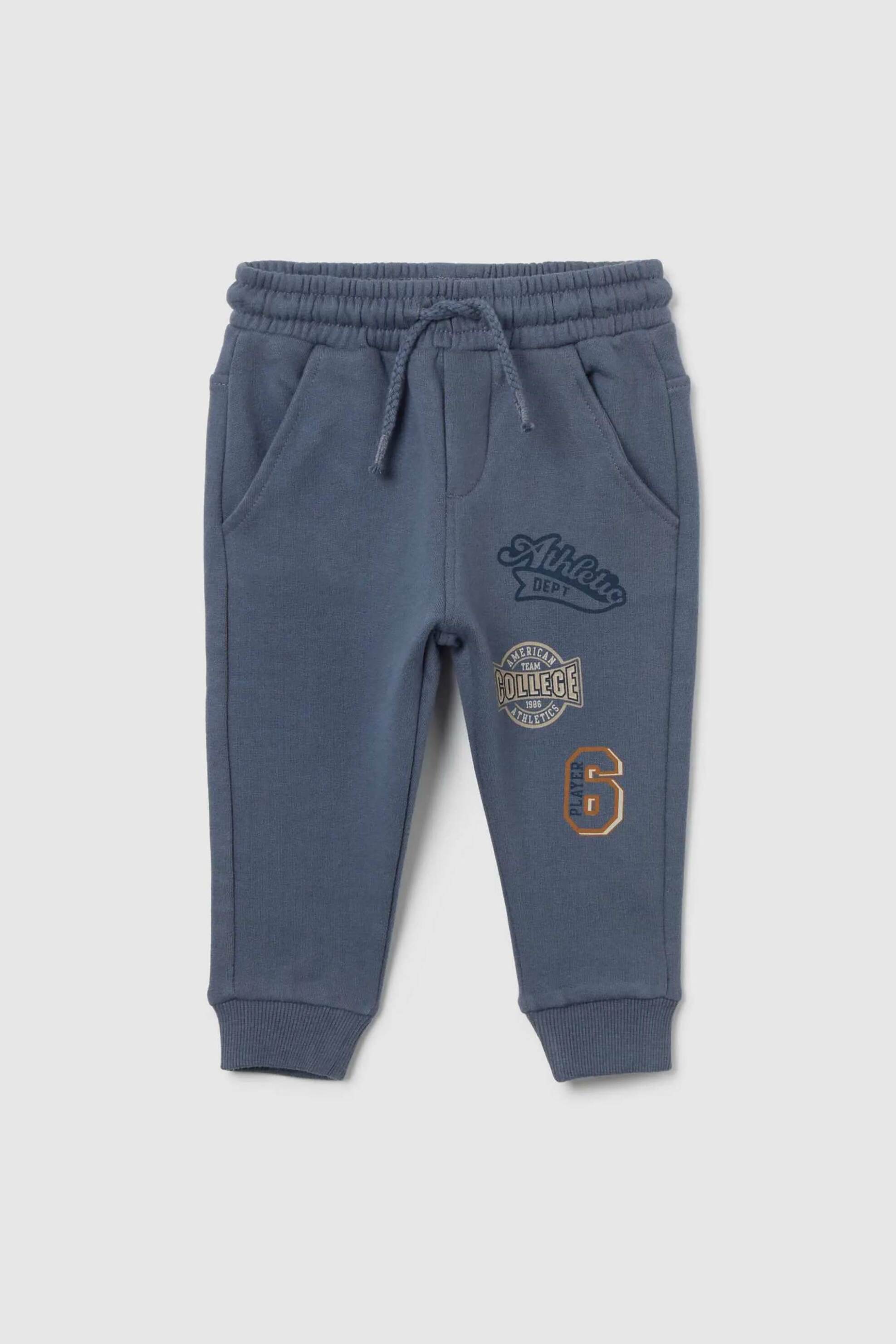 OVS βρεφικό παντελόνι φόρμας με ελαστική μέση και print - 002475557 Μπλε