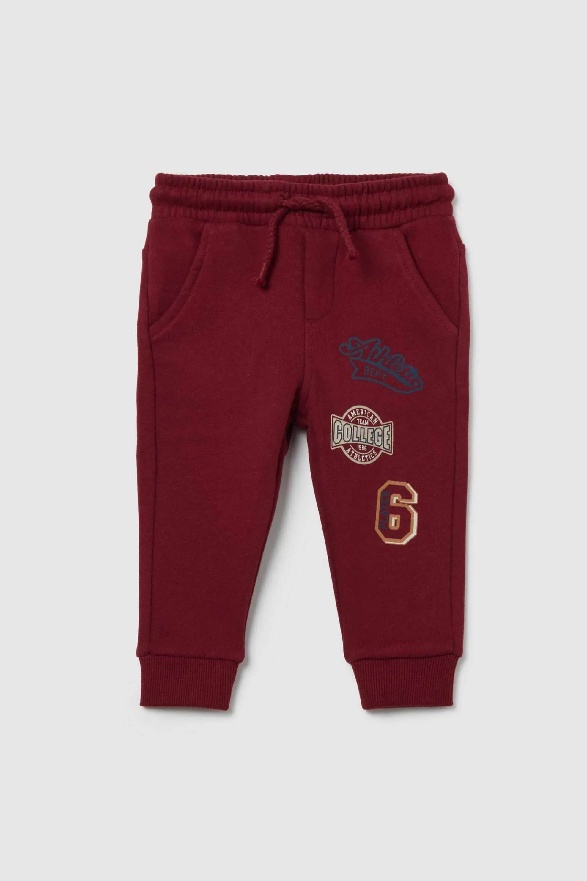 OVS βρεφικό παντελόνι φόρμας με ελαστική μέση και print - 002475562 Κόκκινο