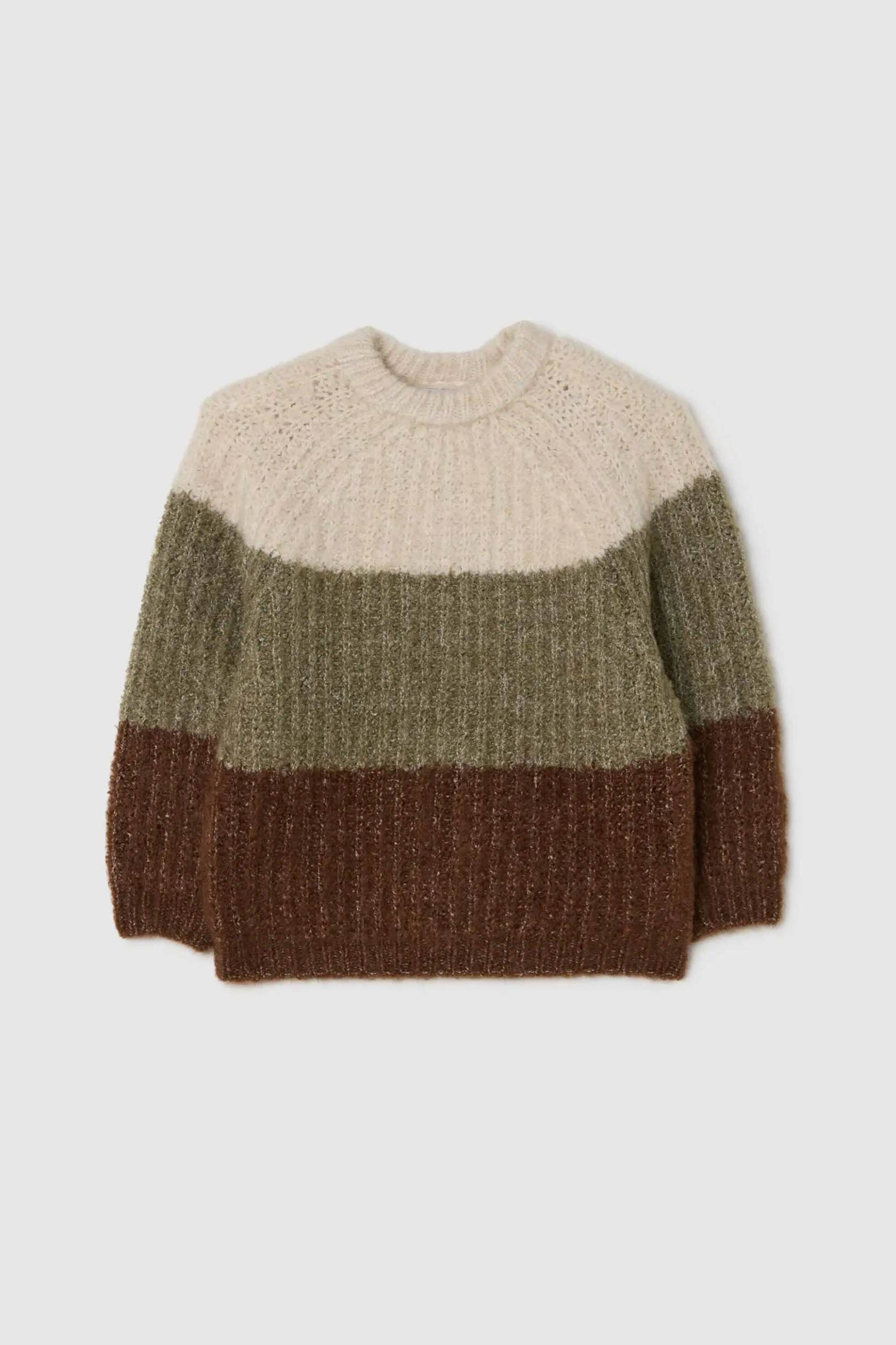 OVS βρεφική πλεκτή μπλούζα με ριγέ σχέδιο Regular Fit - 002478981 Λαδί