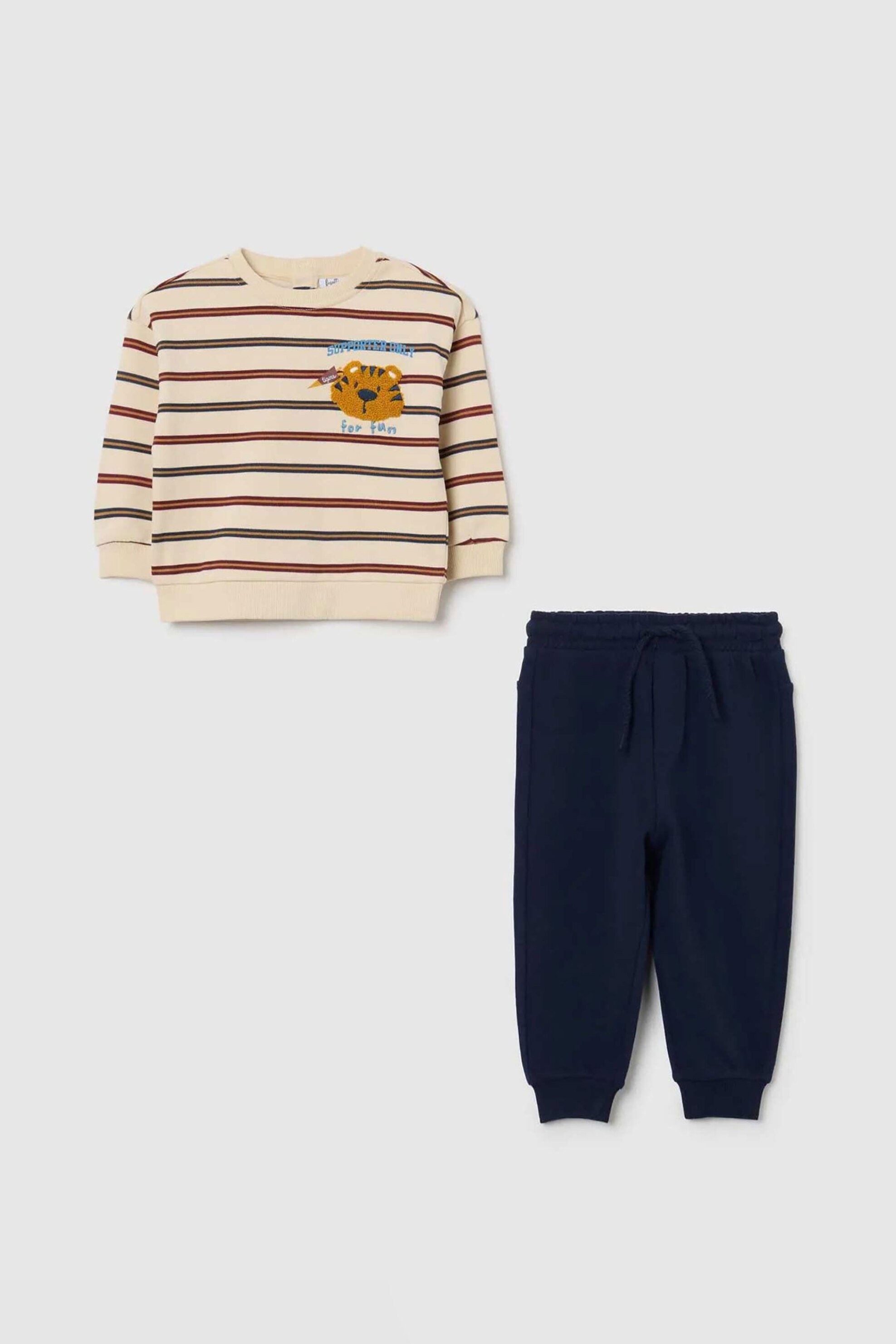 OVS βρεφικό σετ μπλούζα φούτερ με παντελόνι φόρμας Regular Fit (2 τεμάχια) - 002475458 Μπλε Σκούρο