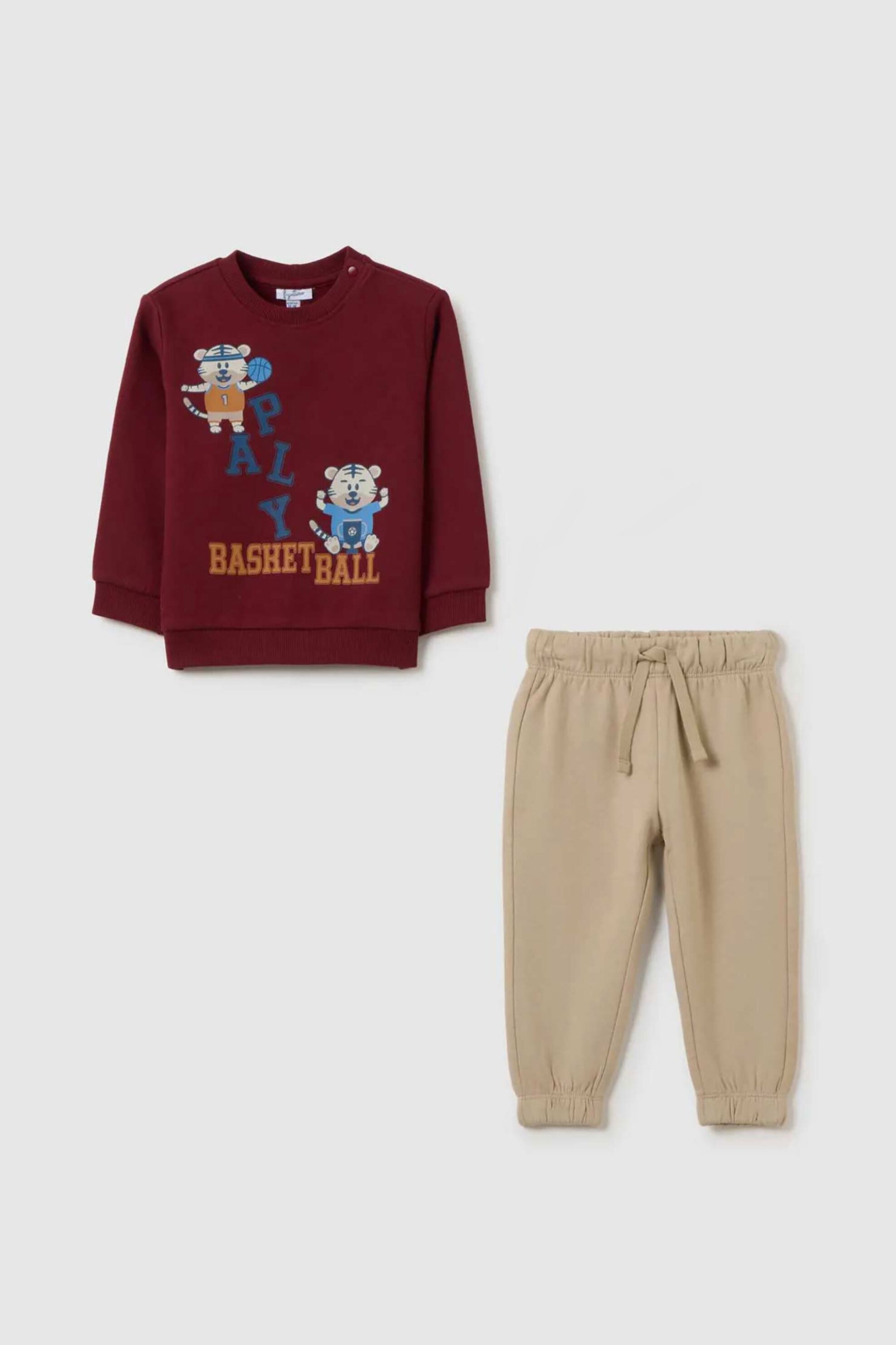 OVS βρεφικό σετ μπλούζα φούτερ με παντελόνι φόρμας Regular Fit (2 τεμάχια) - 002475547 Κόκκινο