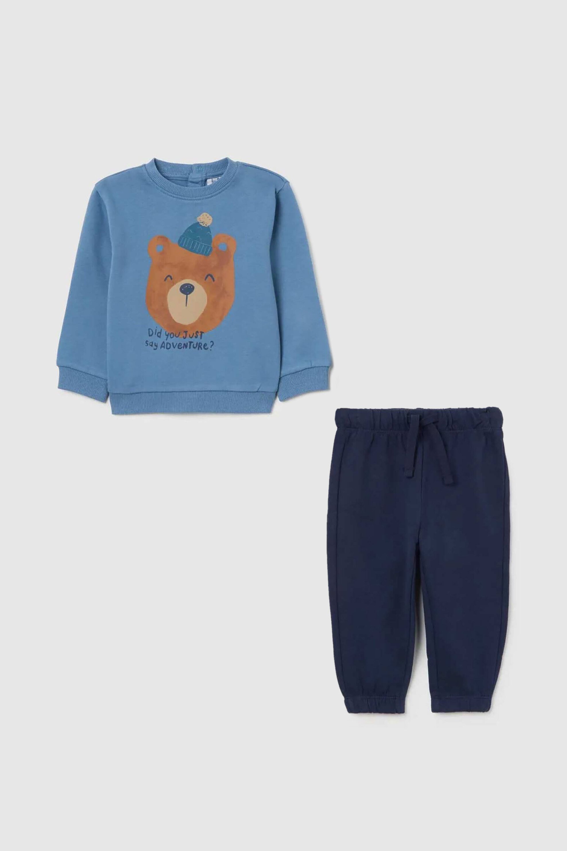 OVS βρεφικό σετ μπλούζα φούτερ με παντελόνι φόρμας Regular Fit (2 τεμάχια) - 002479005 Μπλε