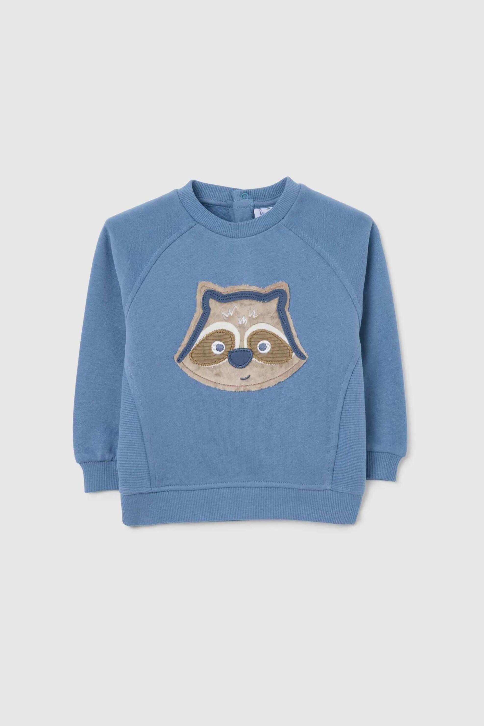 OVS βρεφική μπλούζα φούτερ με print Regular Fit - 002479035 Μπλε