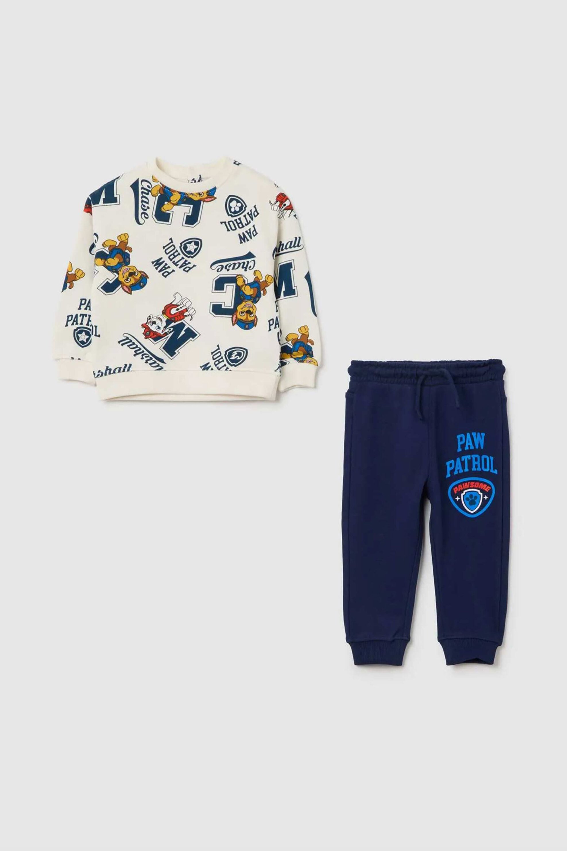 OVS βρεφικό σετ μπλούζα φούτερ με παντελόνι φόρμας Regular Fit (2 τεμάχια) - 002457768 Λευκό